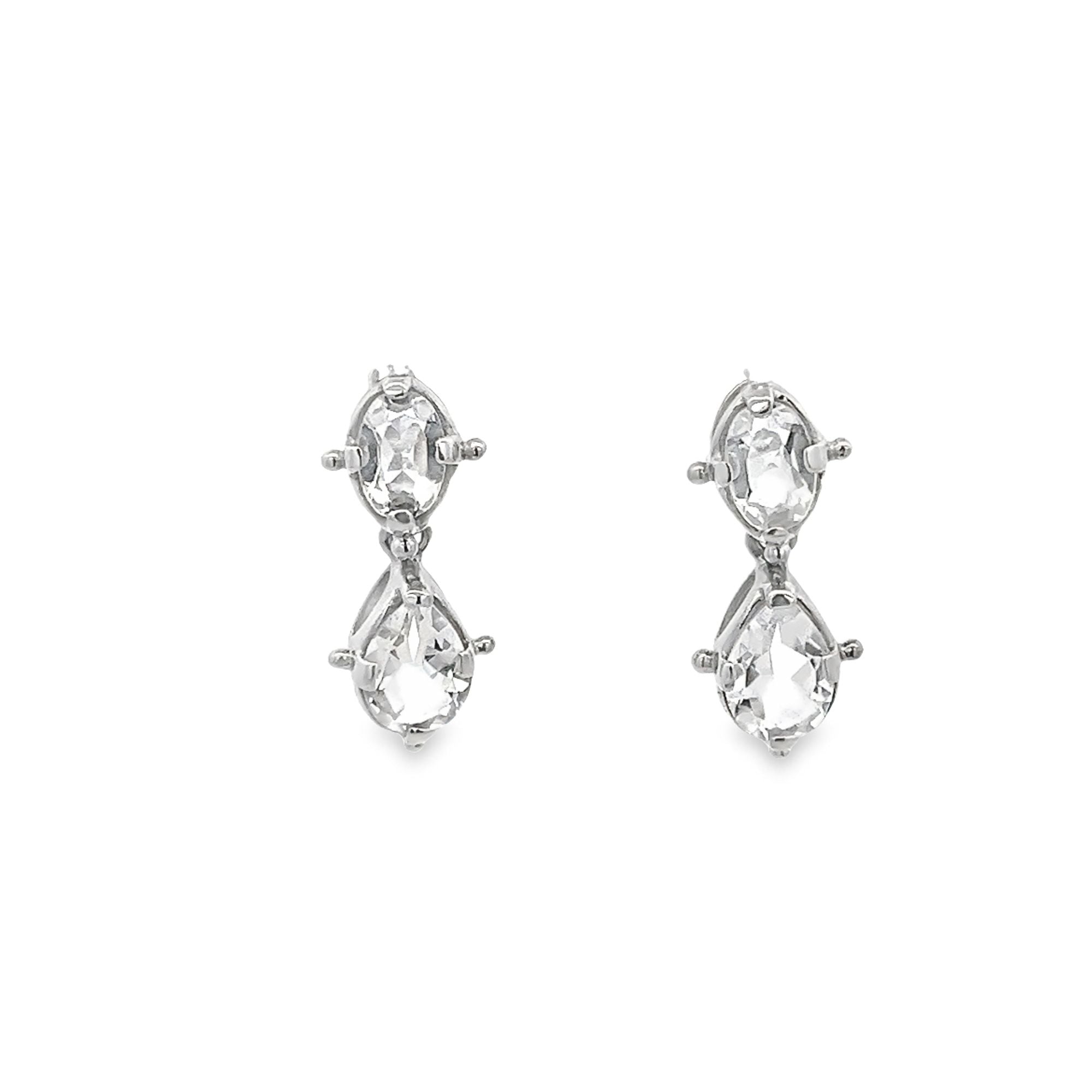 CRYSTAL OVAL CUT EARRINGS SET IN 925 SILVER