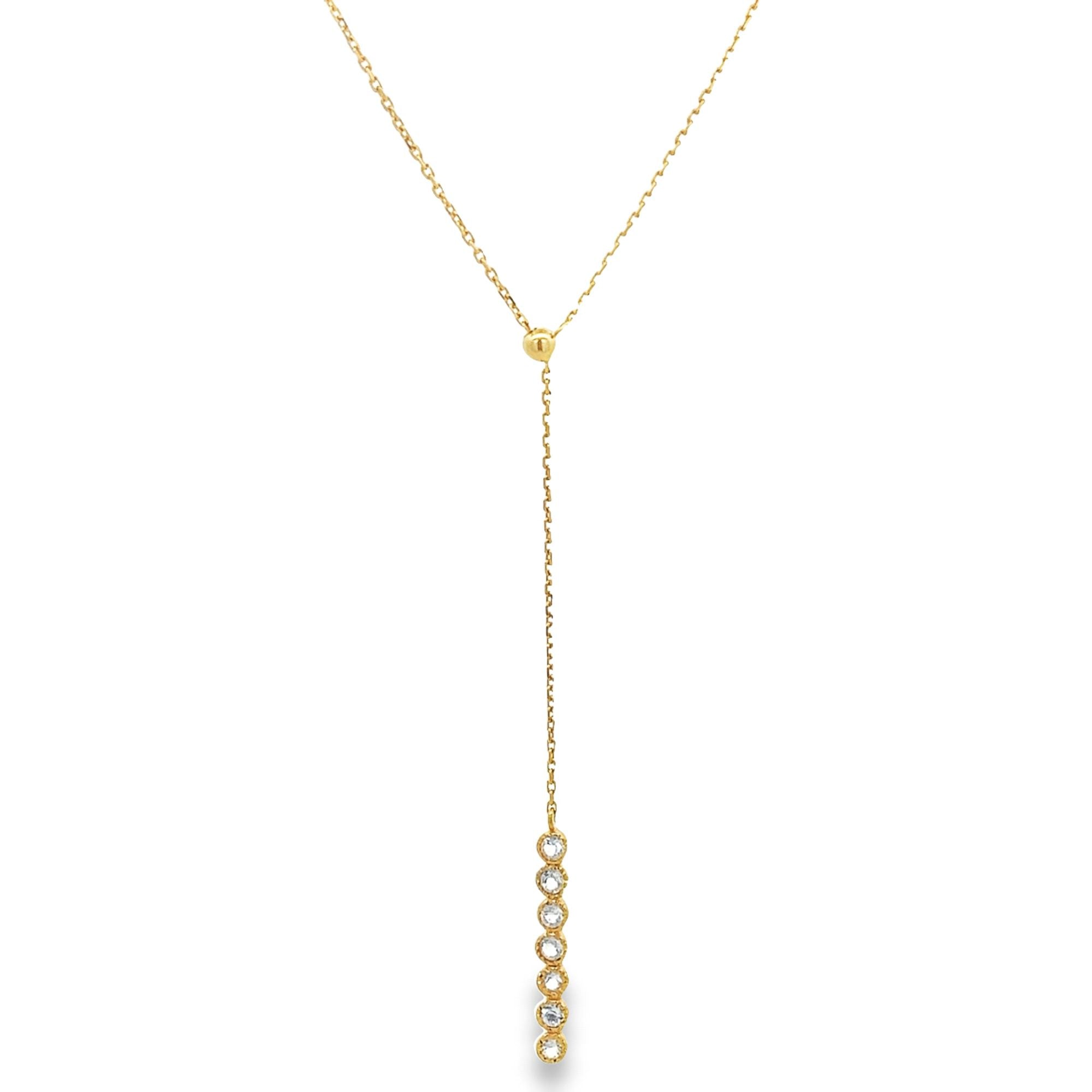 MOONSTONE LARIAT BAR NECKLACE SET IN 925 GOLD PLATED