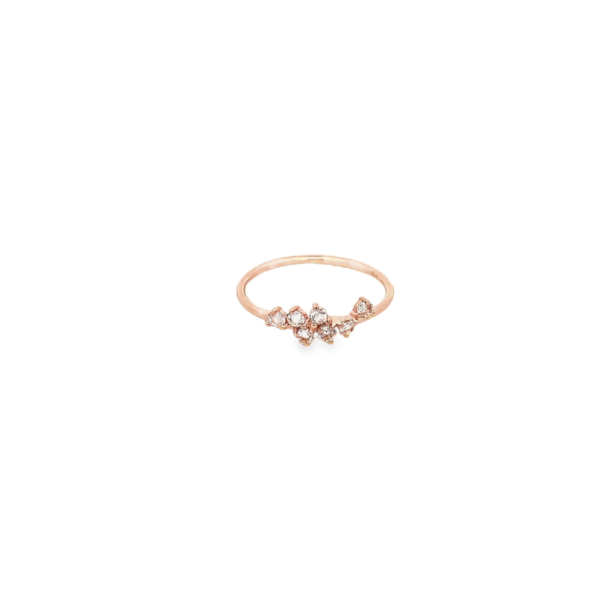 CRYSTAL RING SET IN 925 ROSE GOLD PLATED