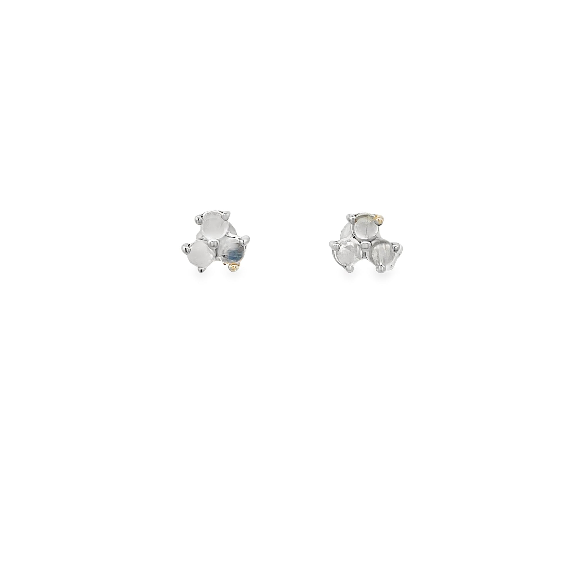 MOONSTONE LOTUS EARRINGS SET IN 925 SILVER