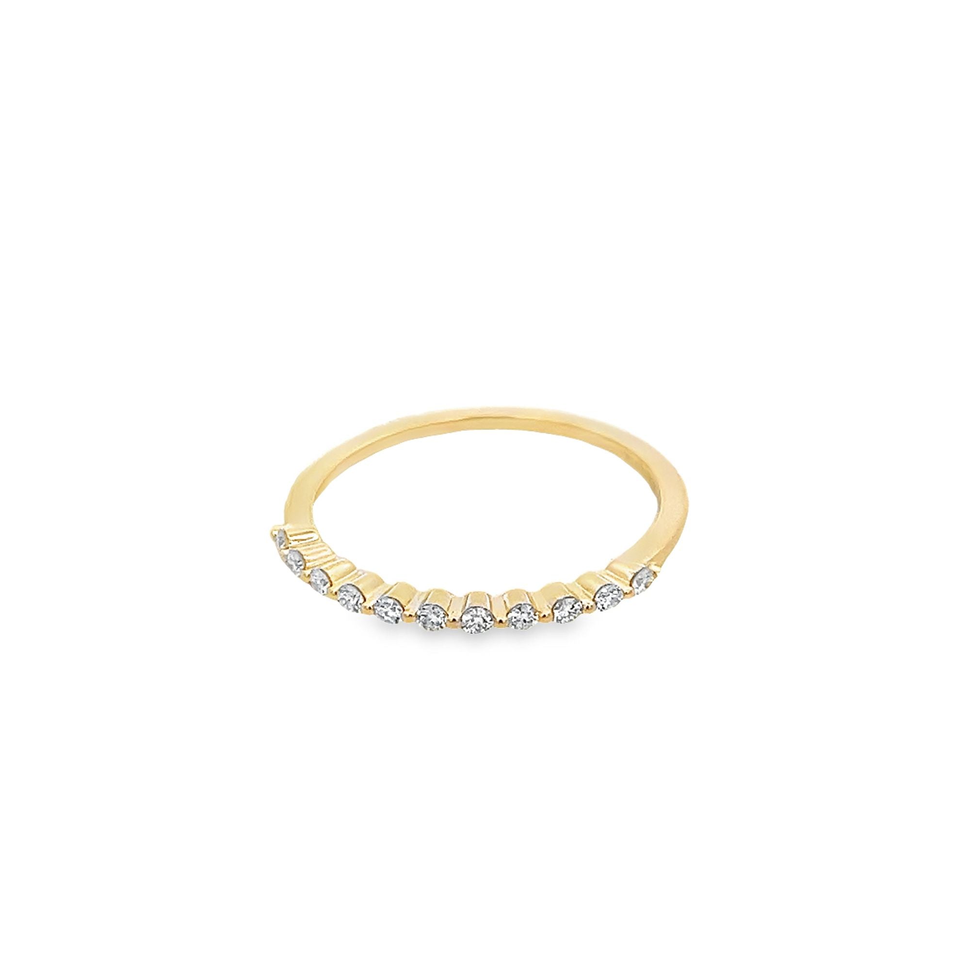 ANILLO SEMI INFINITO CON DIAMANTES EN MONTURA EN ORO AMARILLO DE 14 K