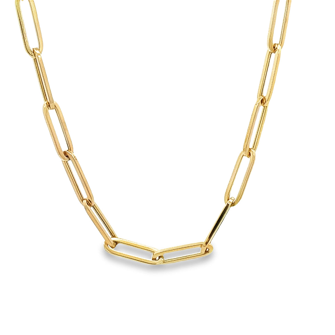 14K GOLD MEDIUM PAPER CLIP CHAIN