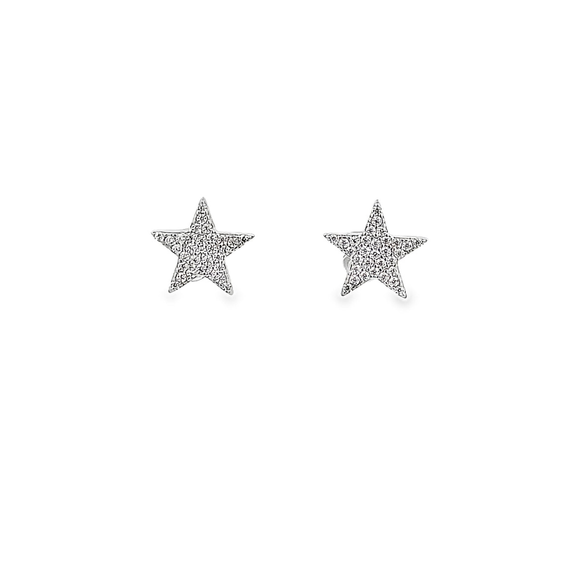 STAR PAVÉ EARRINGS IN 925 SILVER