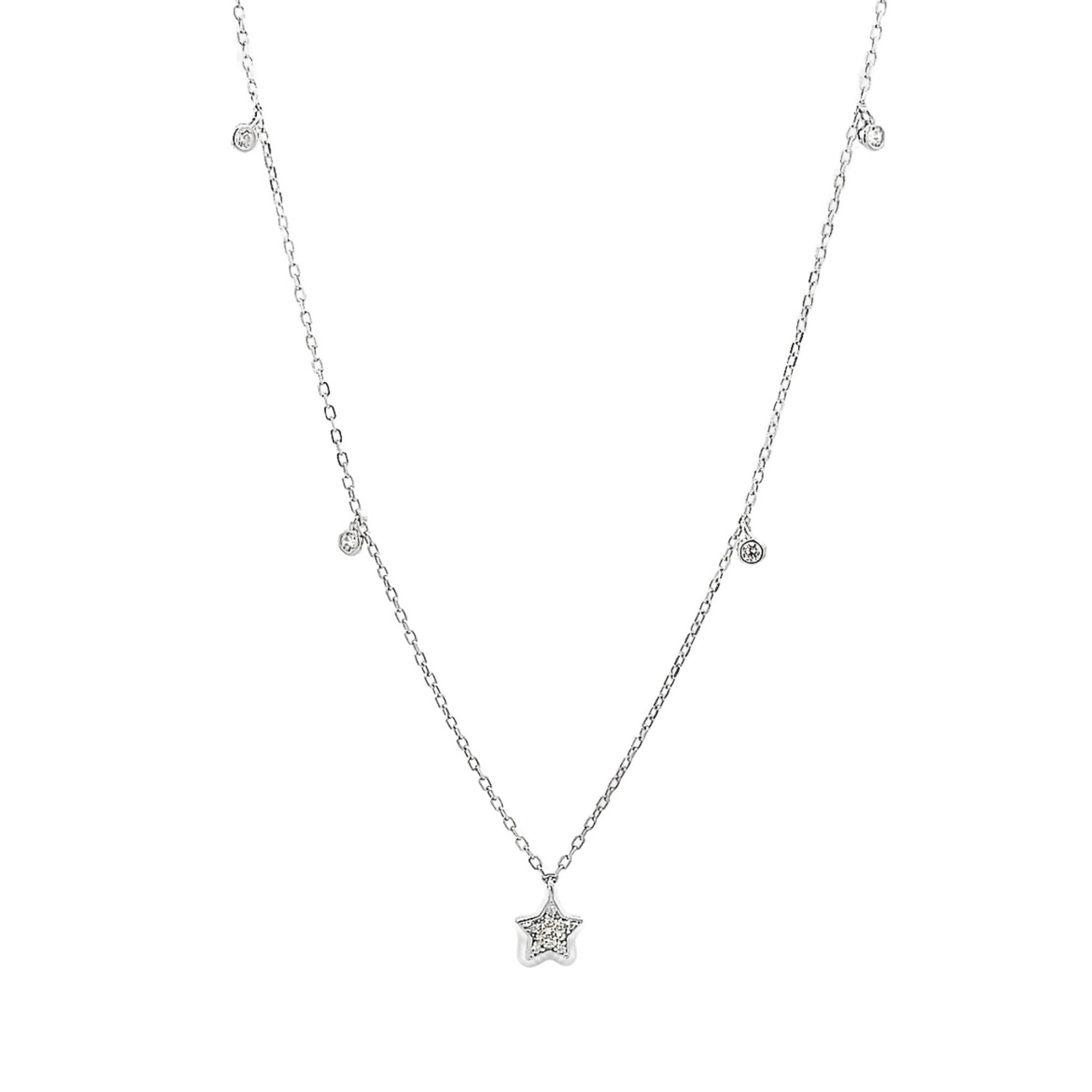 BEZEL NECKLACE WITH STAR IN 925 SILVER