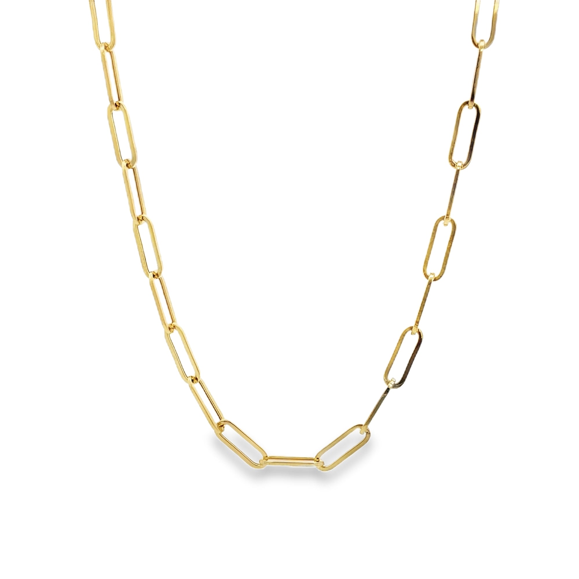 BIG PAPER CLIP CHAIN IN 14K YELLOW GOLD