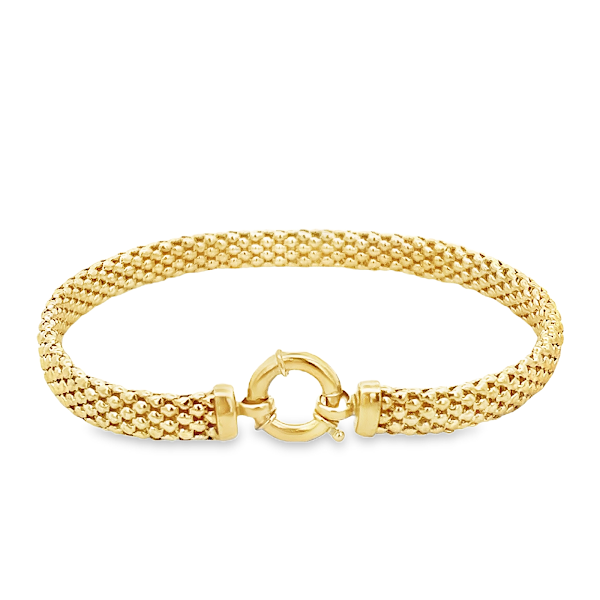 MESH BRACELET SET IN 14K YELLOW GOLD