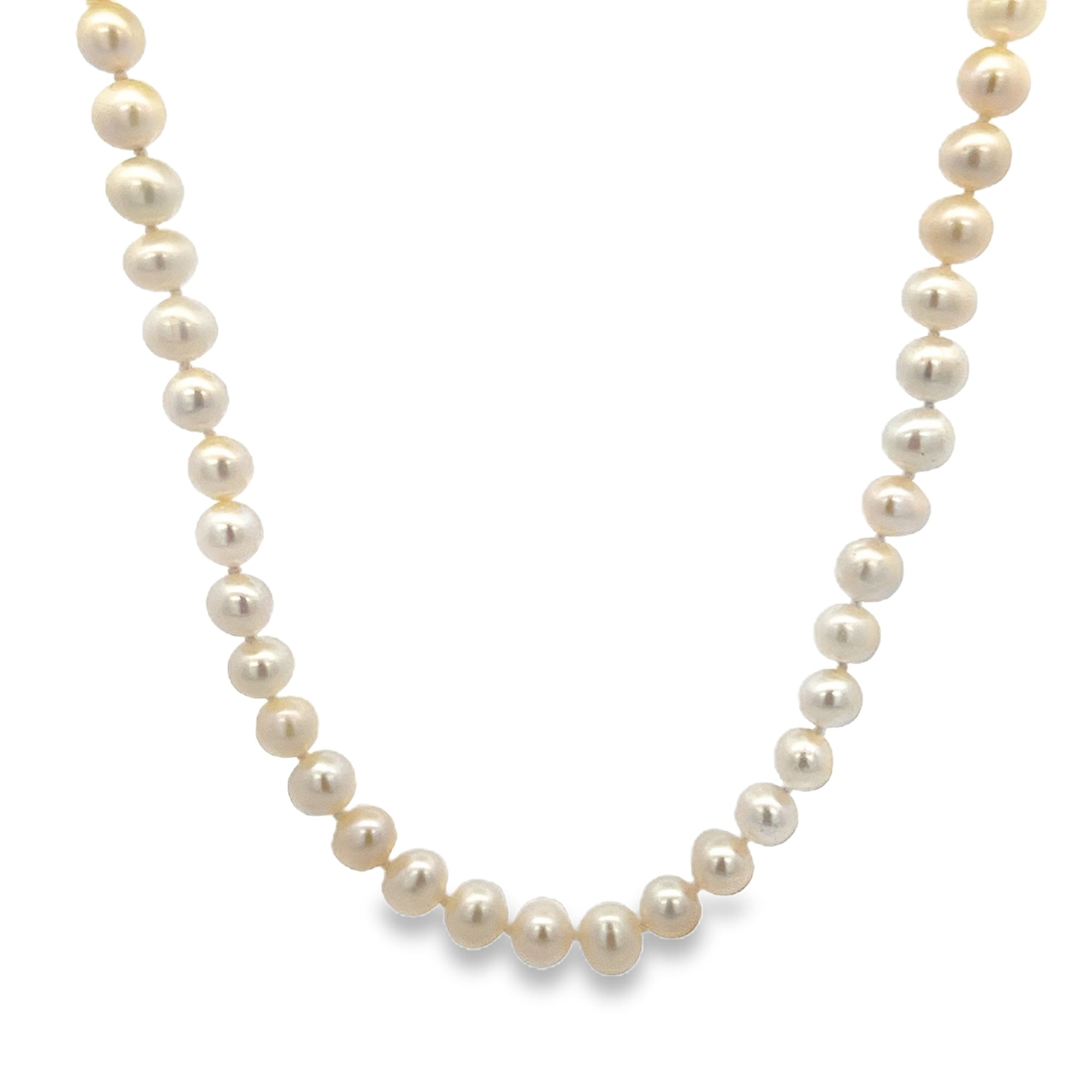 WHITE PEARL WITH STERLING NECKLACE WITH SILVER CLASP