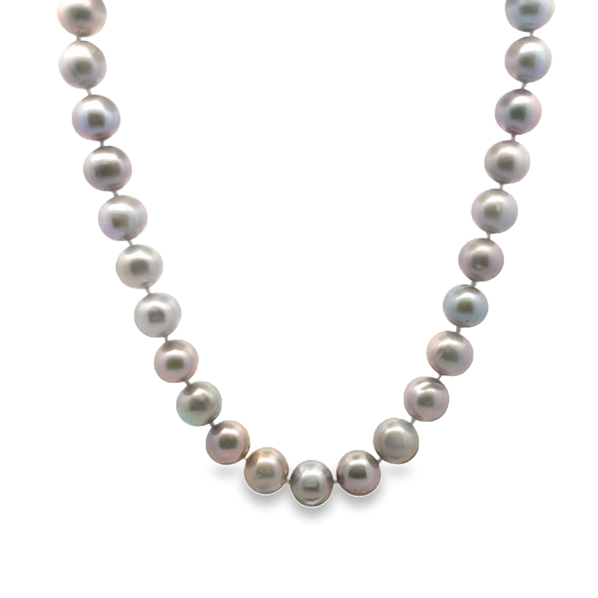 GREY PEARL NECKLACE WITH SILVER CLASP