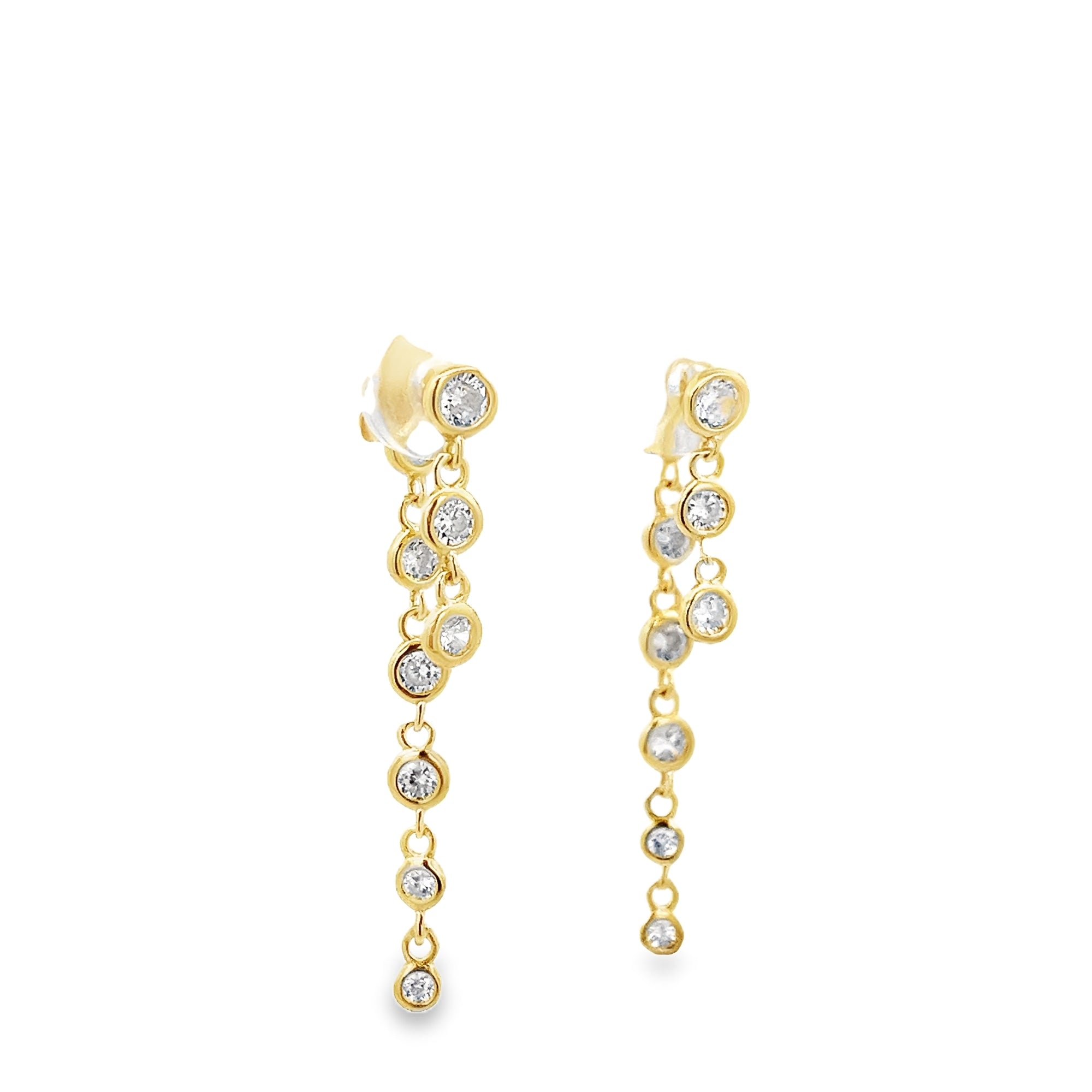 ROUND CASCADE EARRINGS IN 925 GOLD PLATED