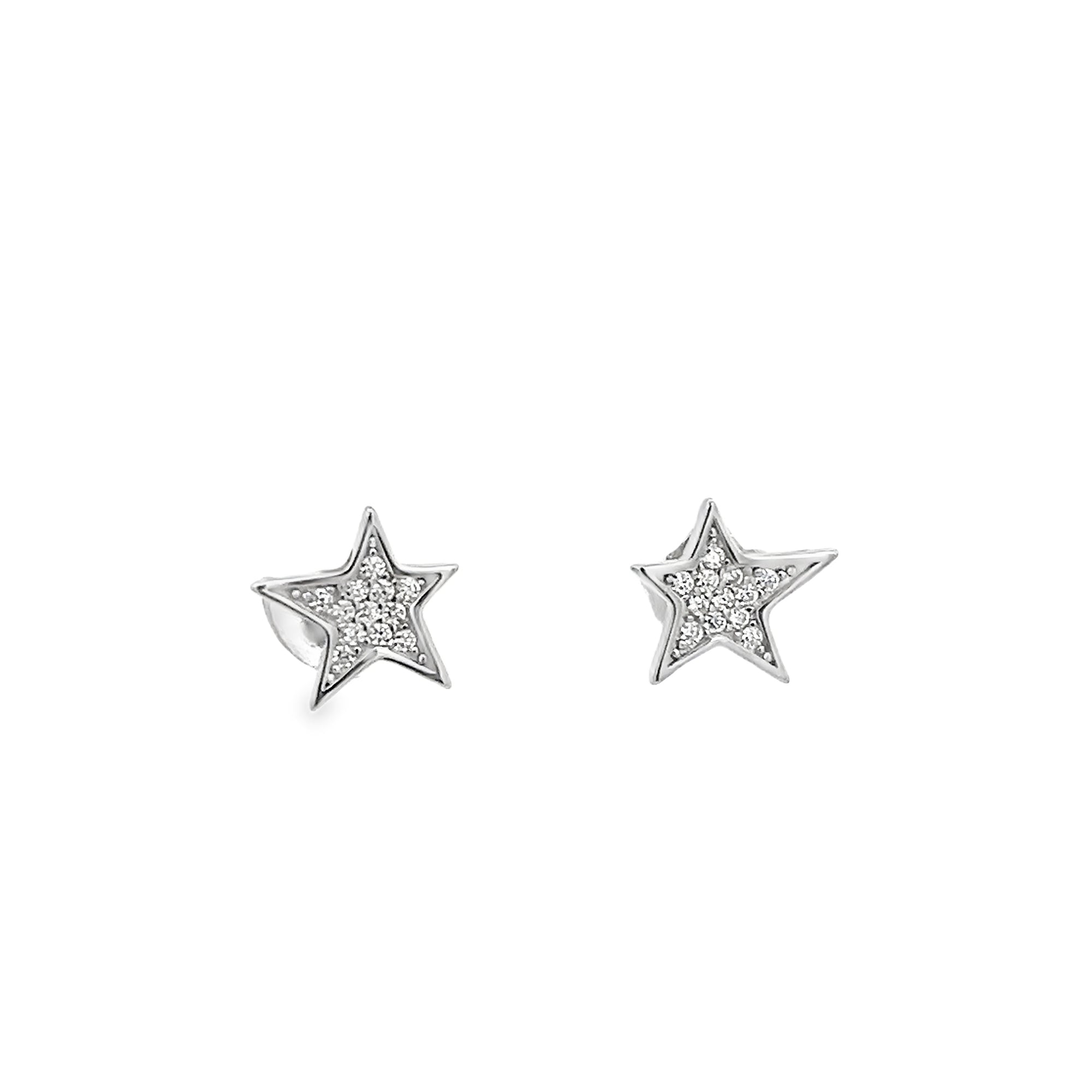 UNEVEN STAR EARRINGS IN 925 SILVER