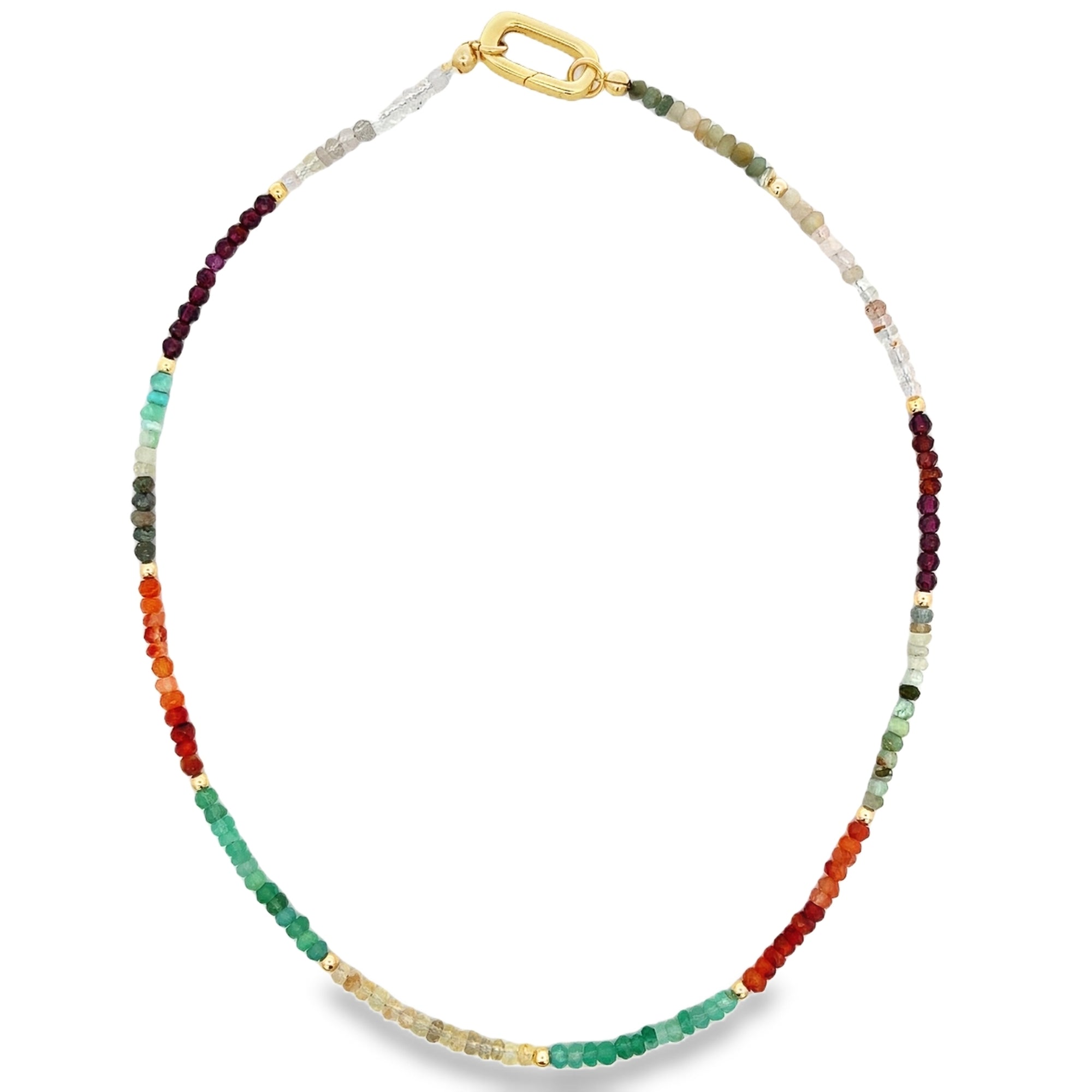 SEMI-PRECIOUS STONE LOCK NECKLACE