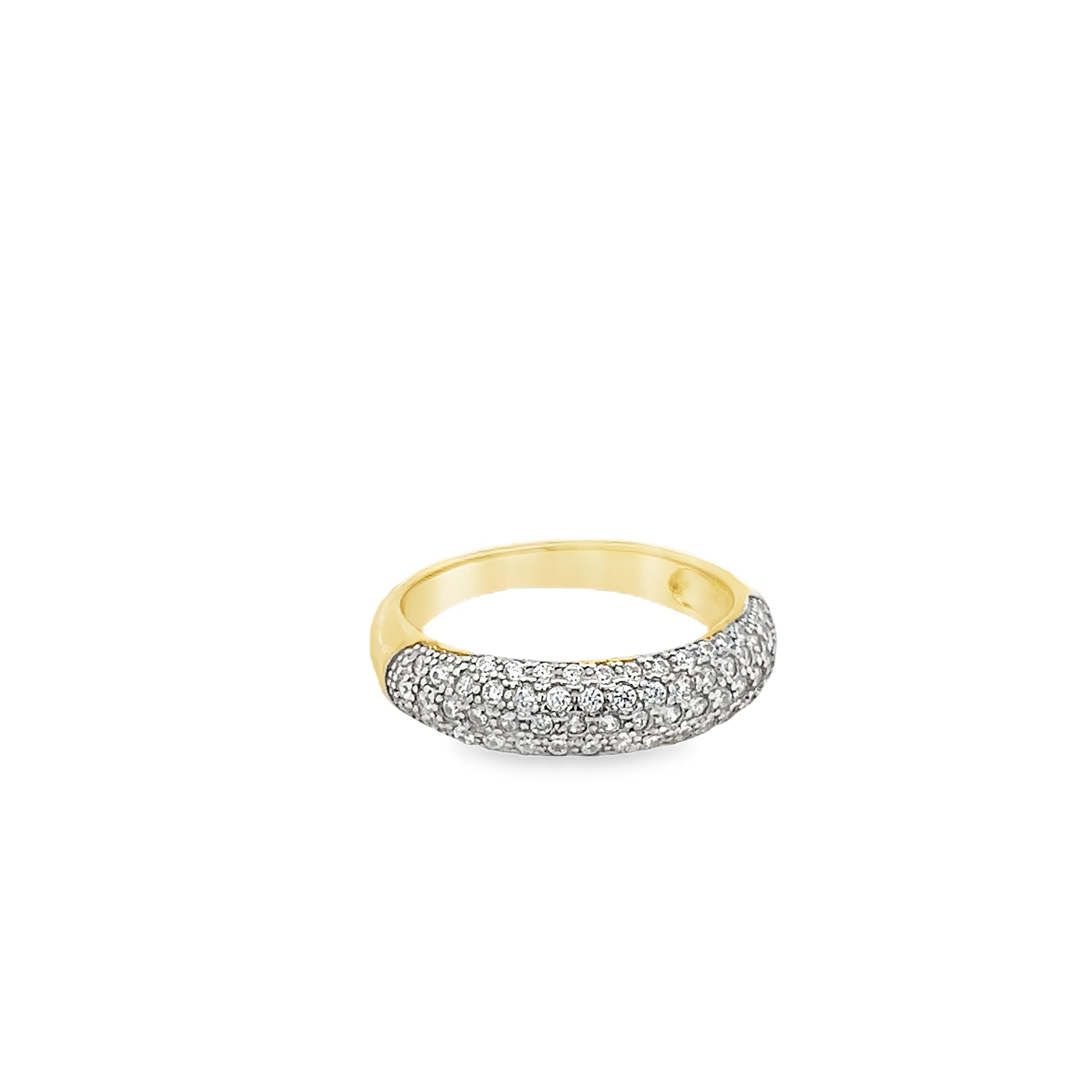 ANILLO DOME PAVÉ BAÑADO EN ORO 925