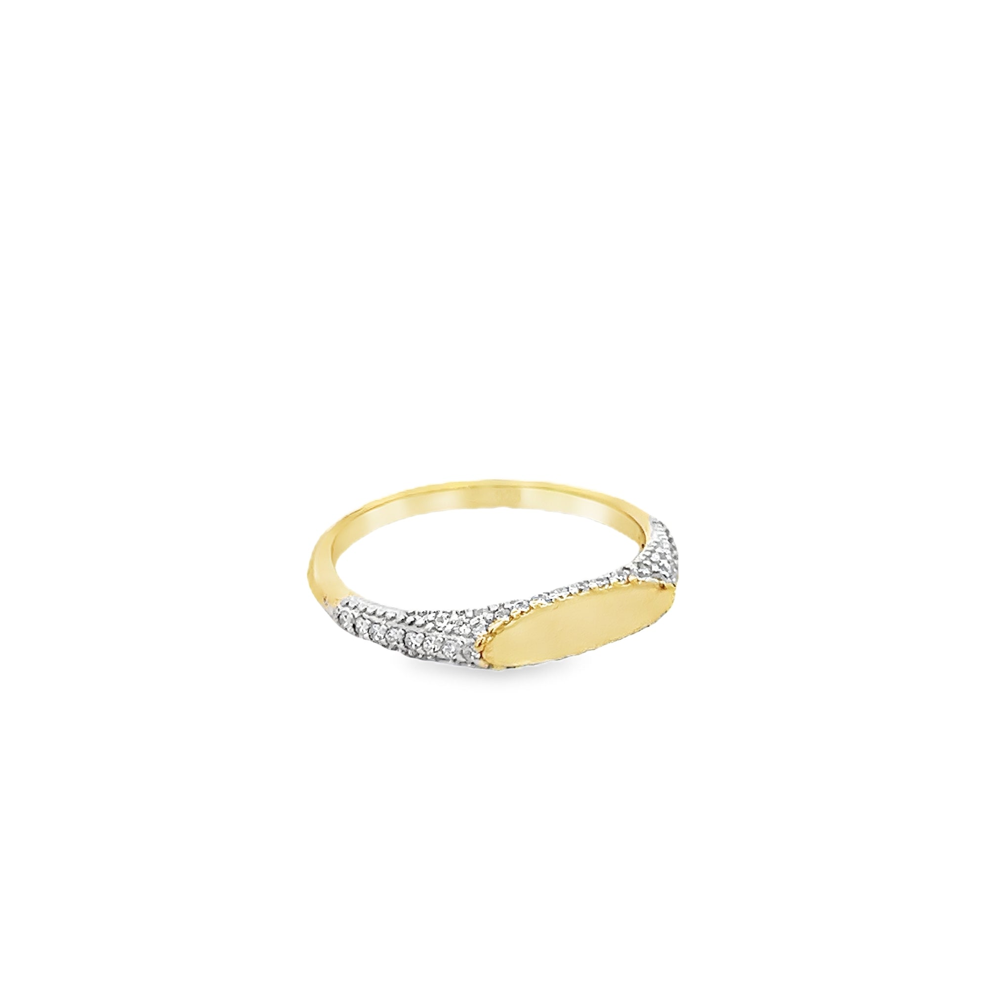 TWO TONE PLAIN BAR RING IN 925 GOLD PLATED