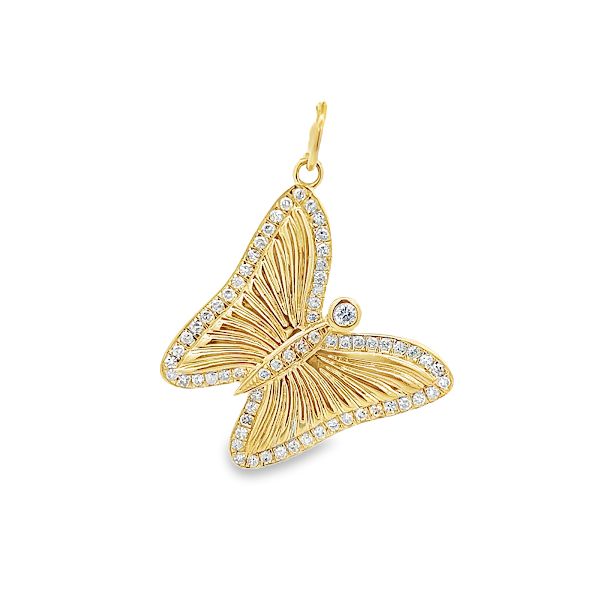 DIAMOND BUTTERFLY CHARM IN 14K YELLOW GOLD