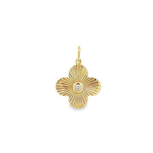 DIAMOND CLOVER RAYS CHARM IN 14K YELLOW GOLD