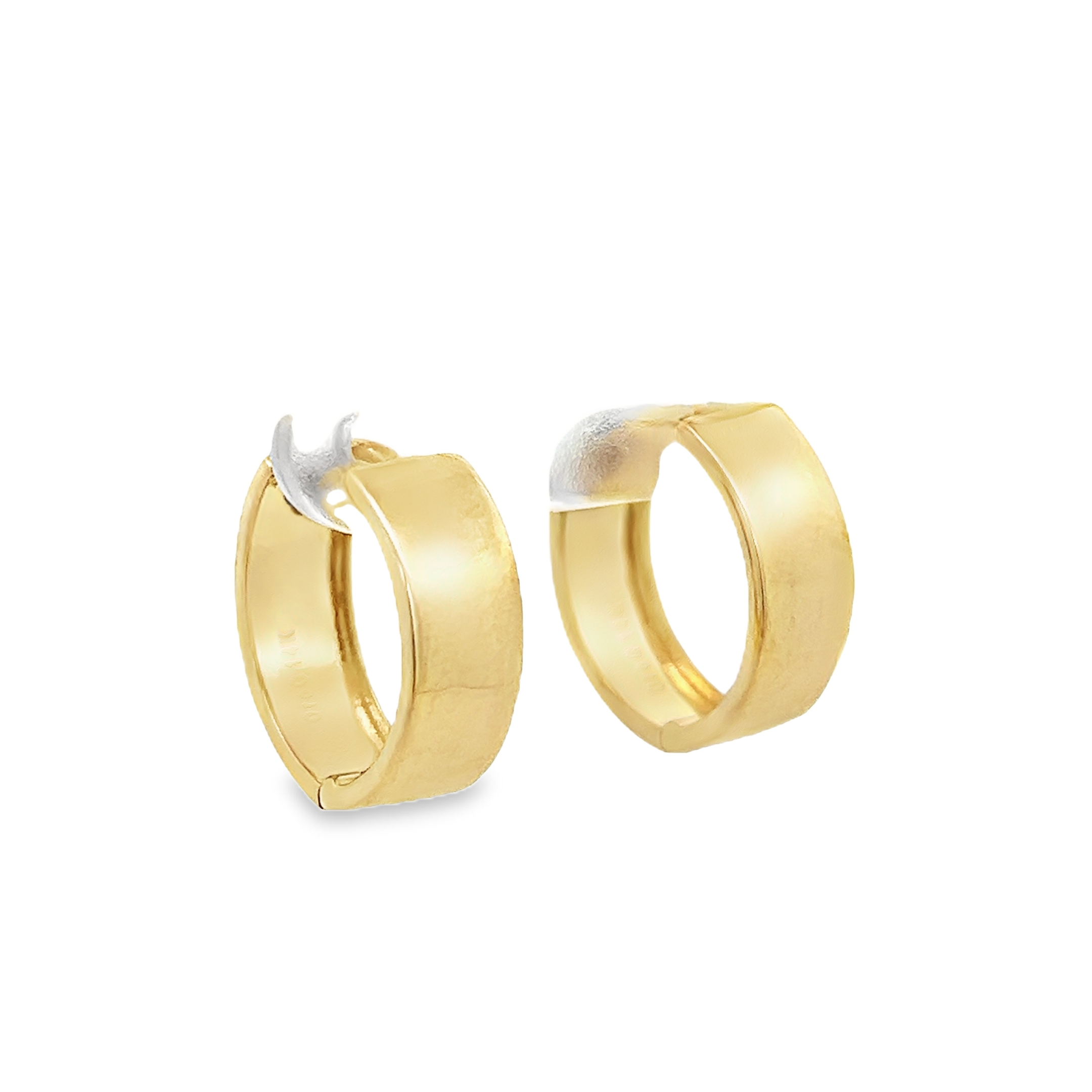 PLAIN DOME HOOP EARRINGS IN 14K YELLOW GOLD