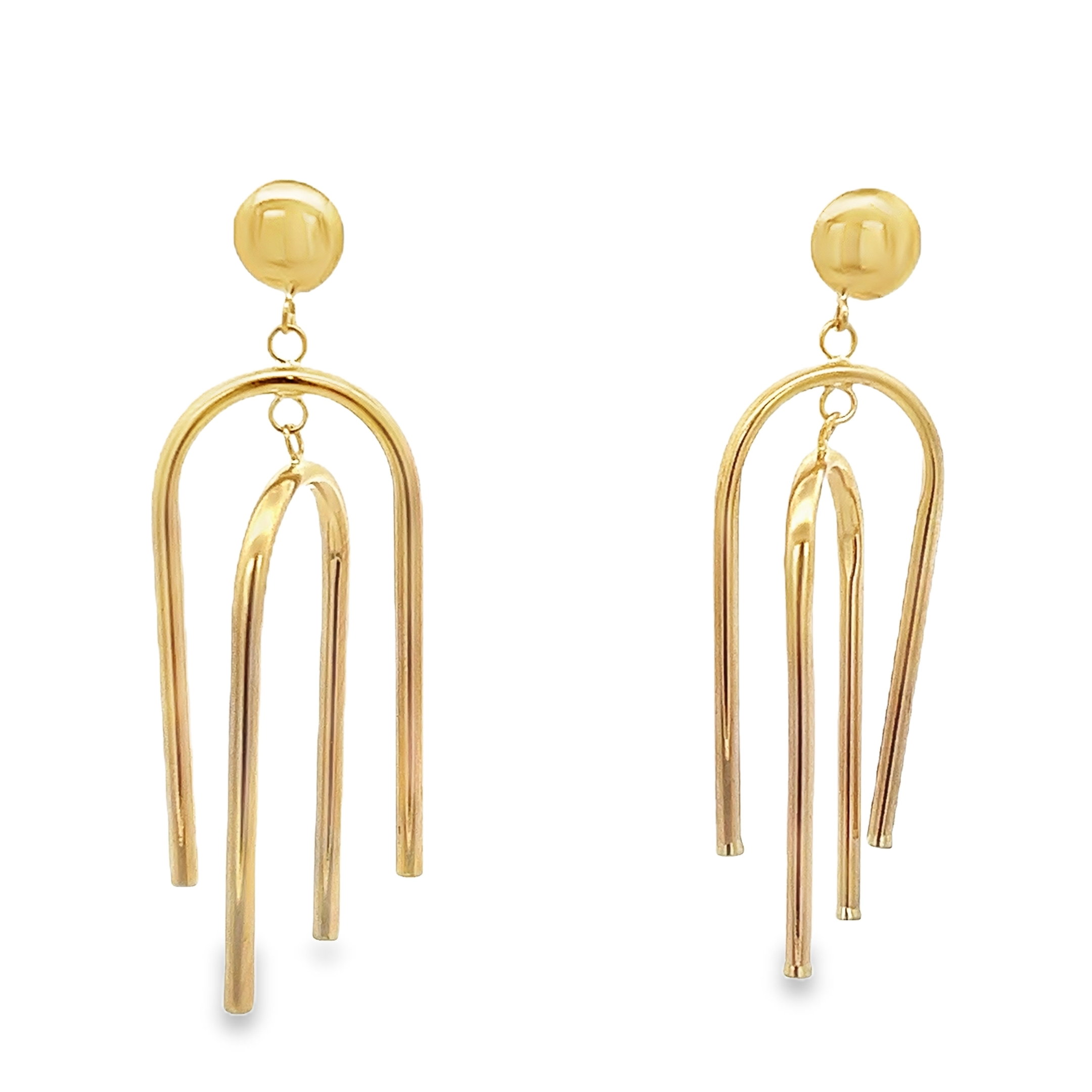 U DROP EARRINGS IN 14K YELLOW GOLD