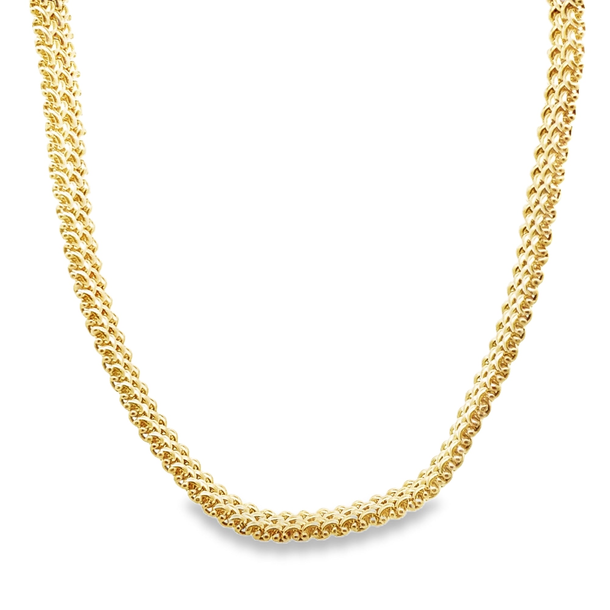 MESH LINKS NECKLACE IN 14K YELLOW GOLD