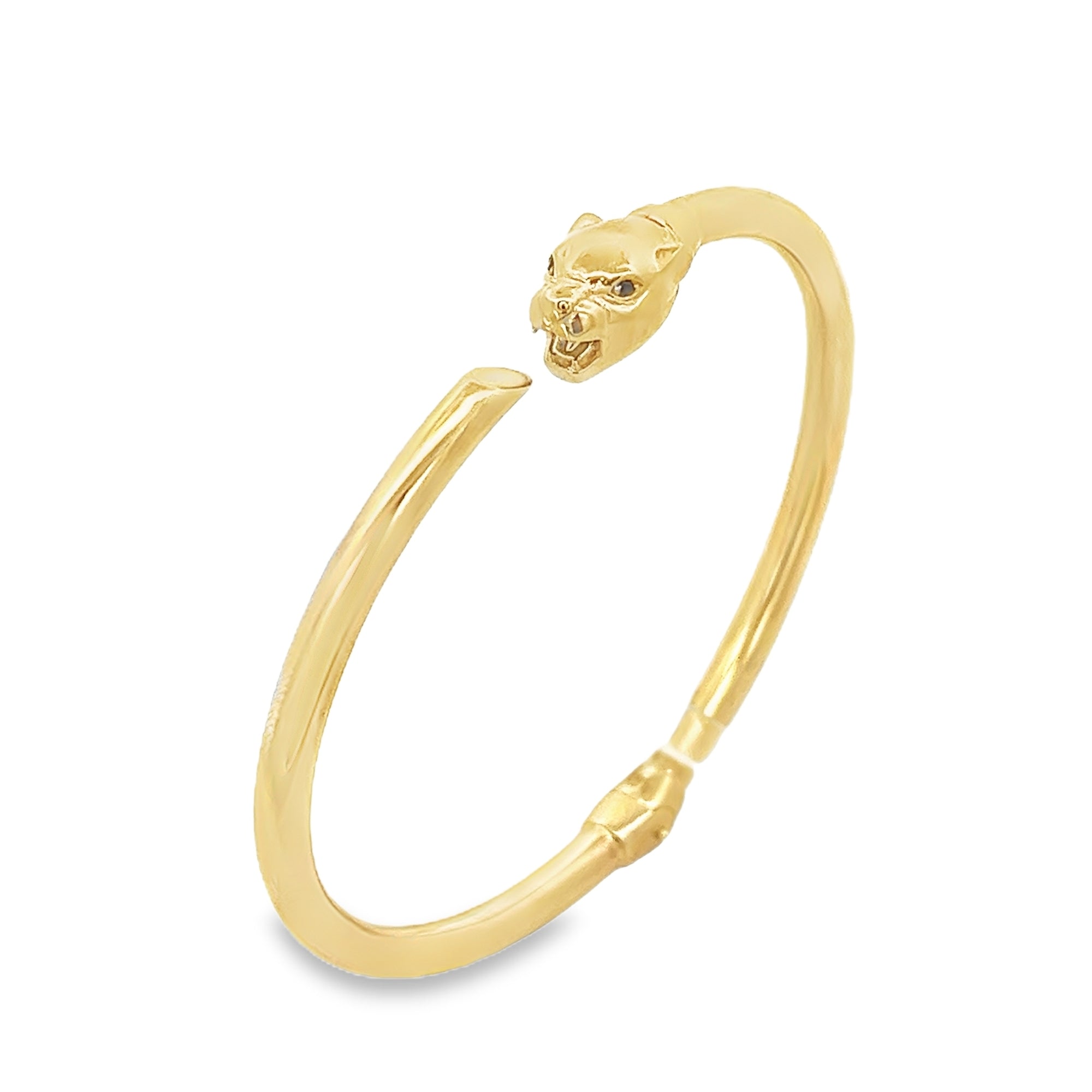 PANTHER CUF BANGLE IN 14K YELLOW GOLD