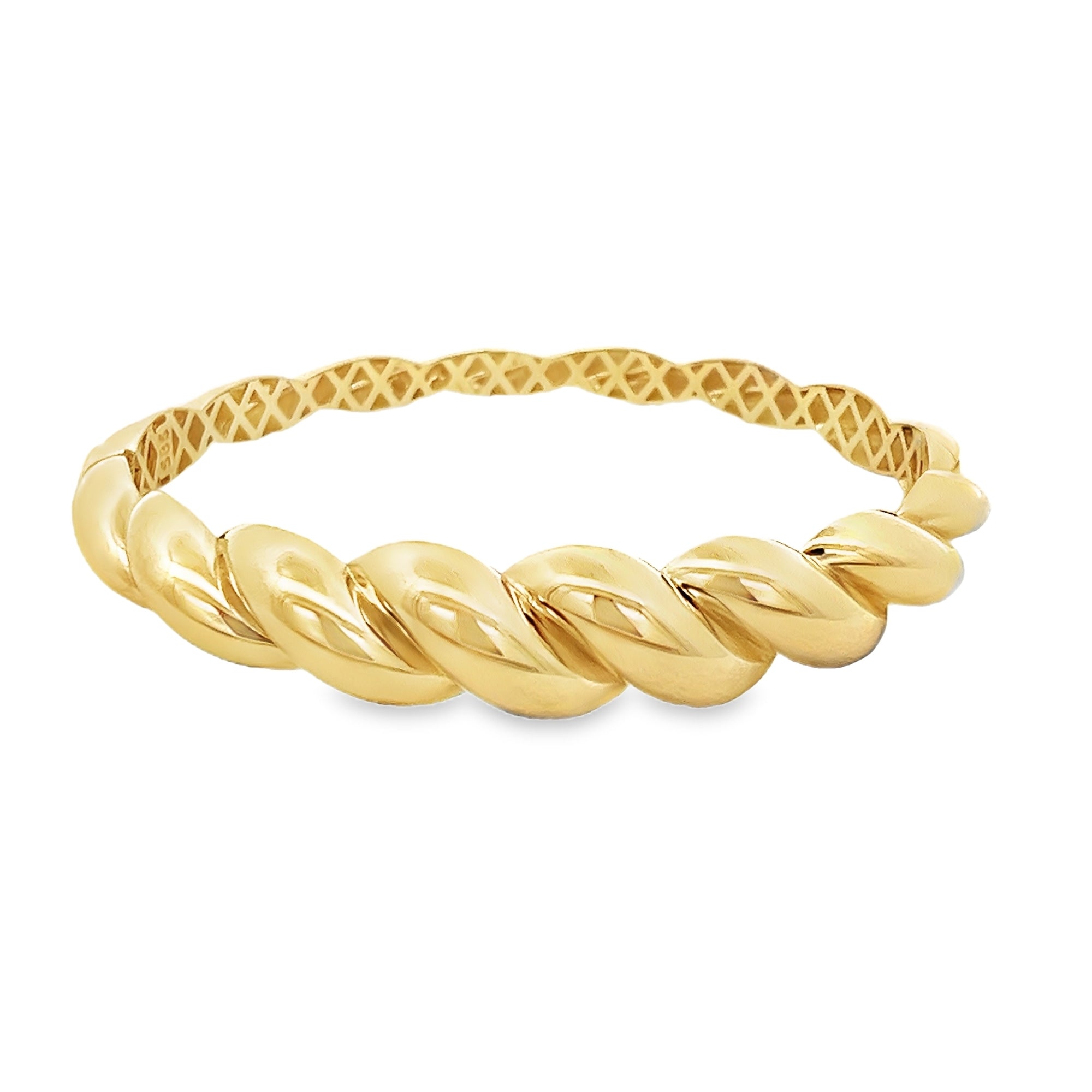 BRAZALETE TRENZADO EN ORO AMARILLO DE 14K