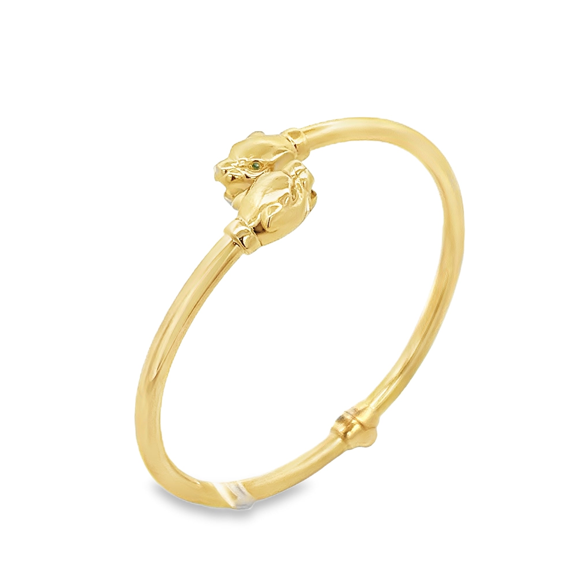 PANTHER CUF BANGLE IN 14K YELLOW GOLD