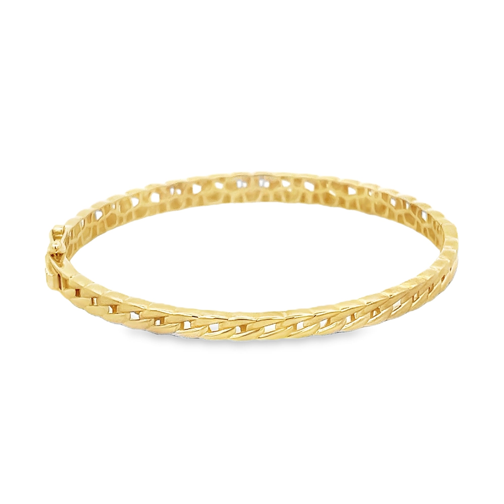 CUBAN LINK BANGLE IN 14K YELLOW GOLD