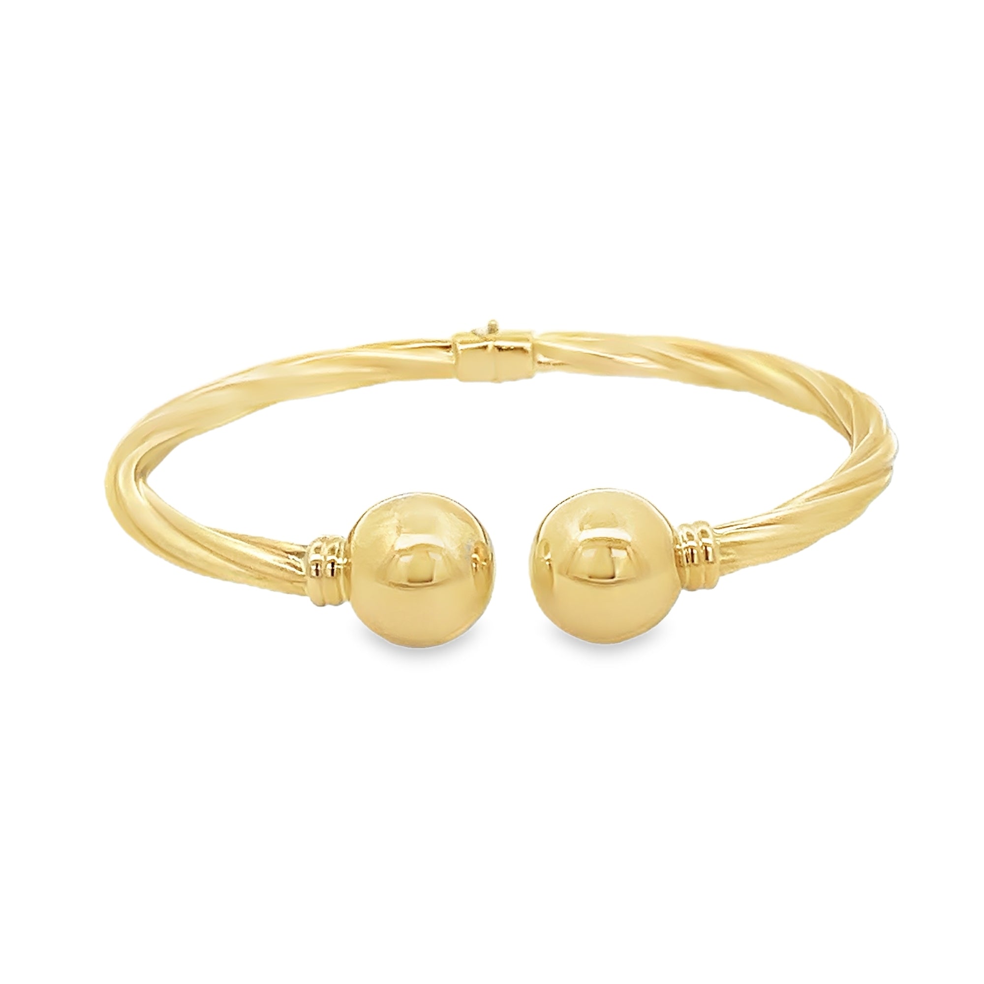 ROUND END BANGLE IN 14K YELLOW GOLD