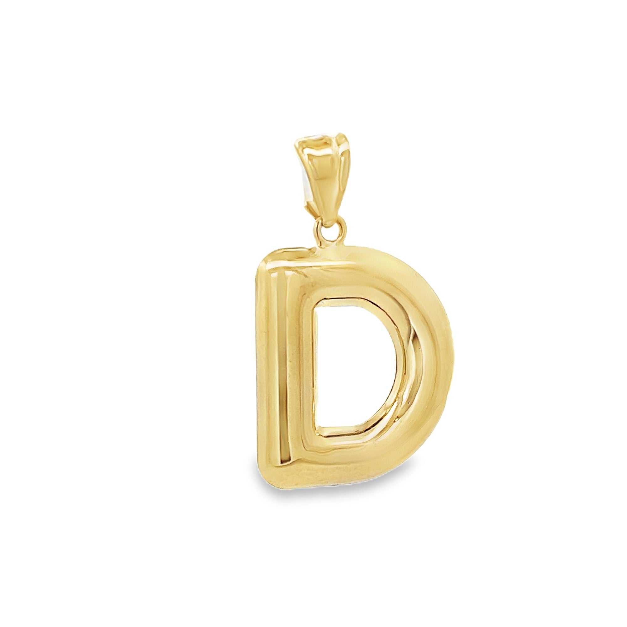 D HOLLOW INITIAL CHARM IN 14K YELLOW GOLD