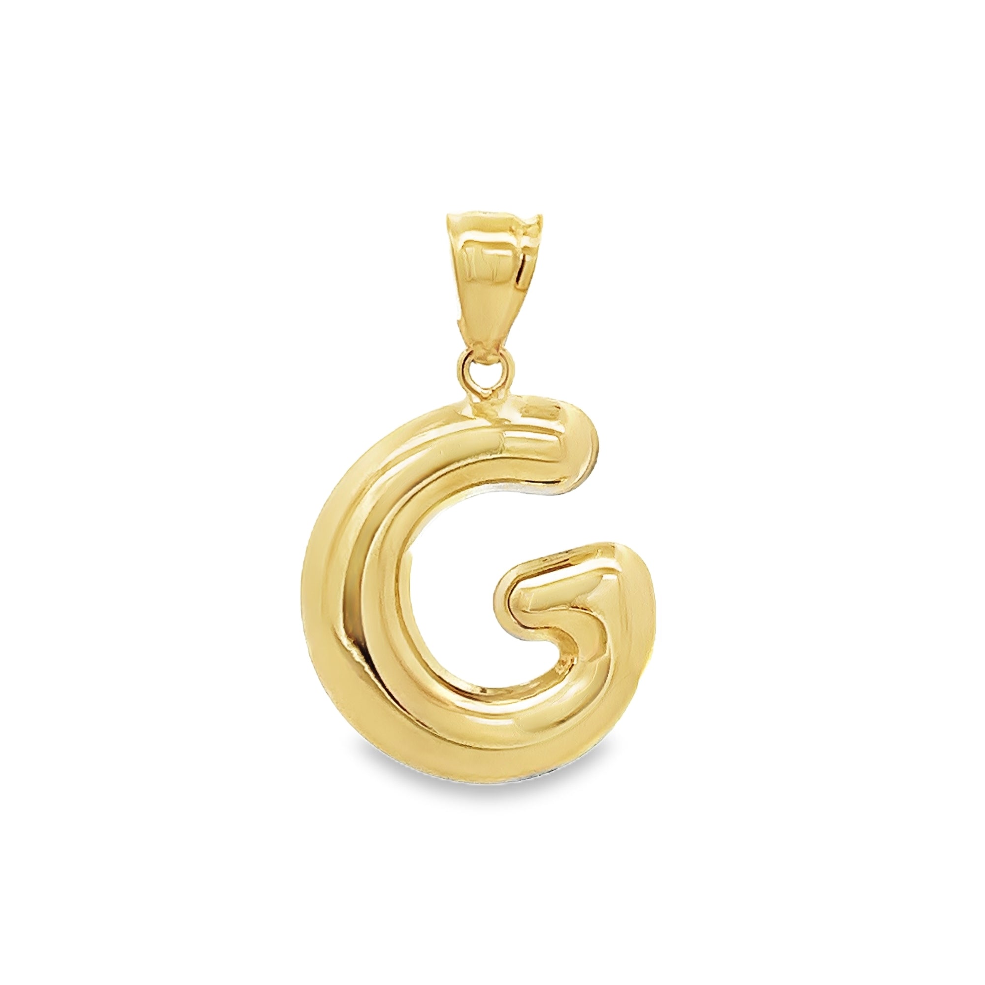 G HOLLOW INITIAL CHARM IN 14K YELLOW GOLD