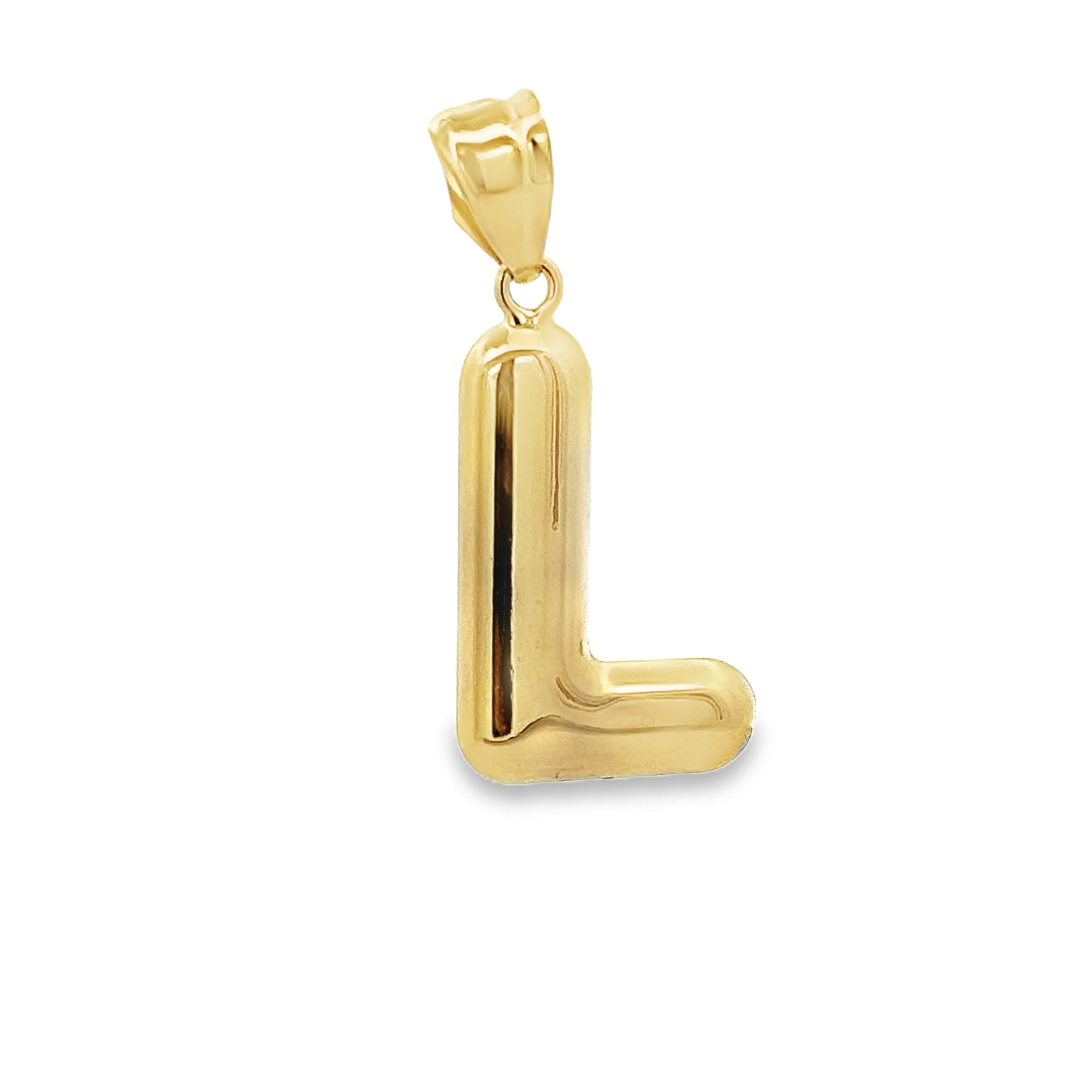 L HOLLOW INITIAL CHARM IN 14K YELLOW GOLD