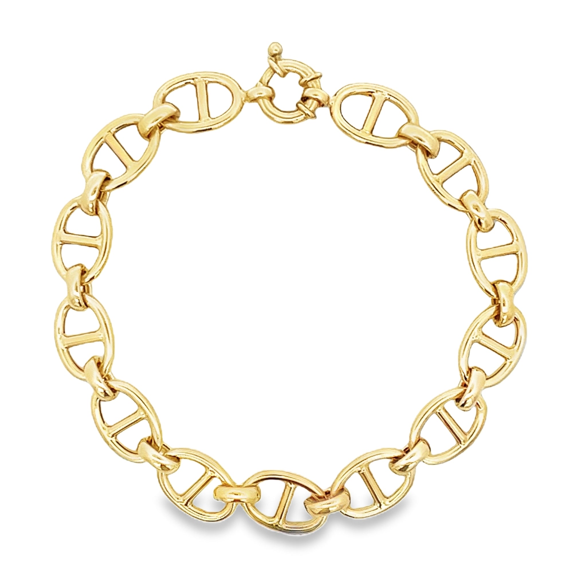 PULSERA MARINER OVALADA EN ORO AMARILLO DE 14K