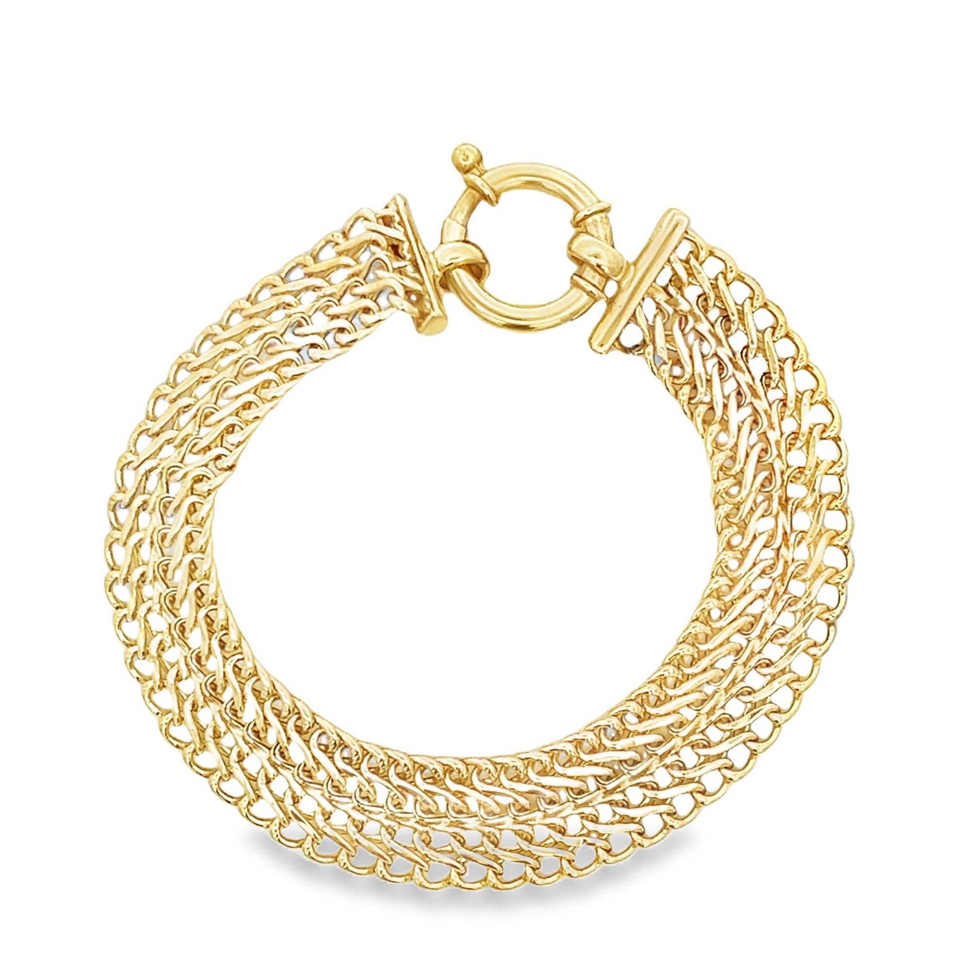 WIDE RUMBO CURB BRACELET IN 14K YELLOW GOLD