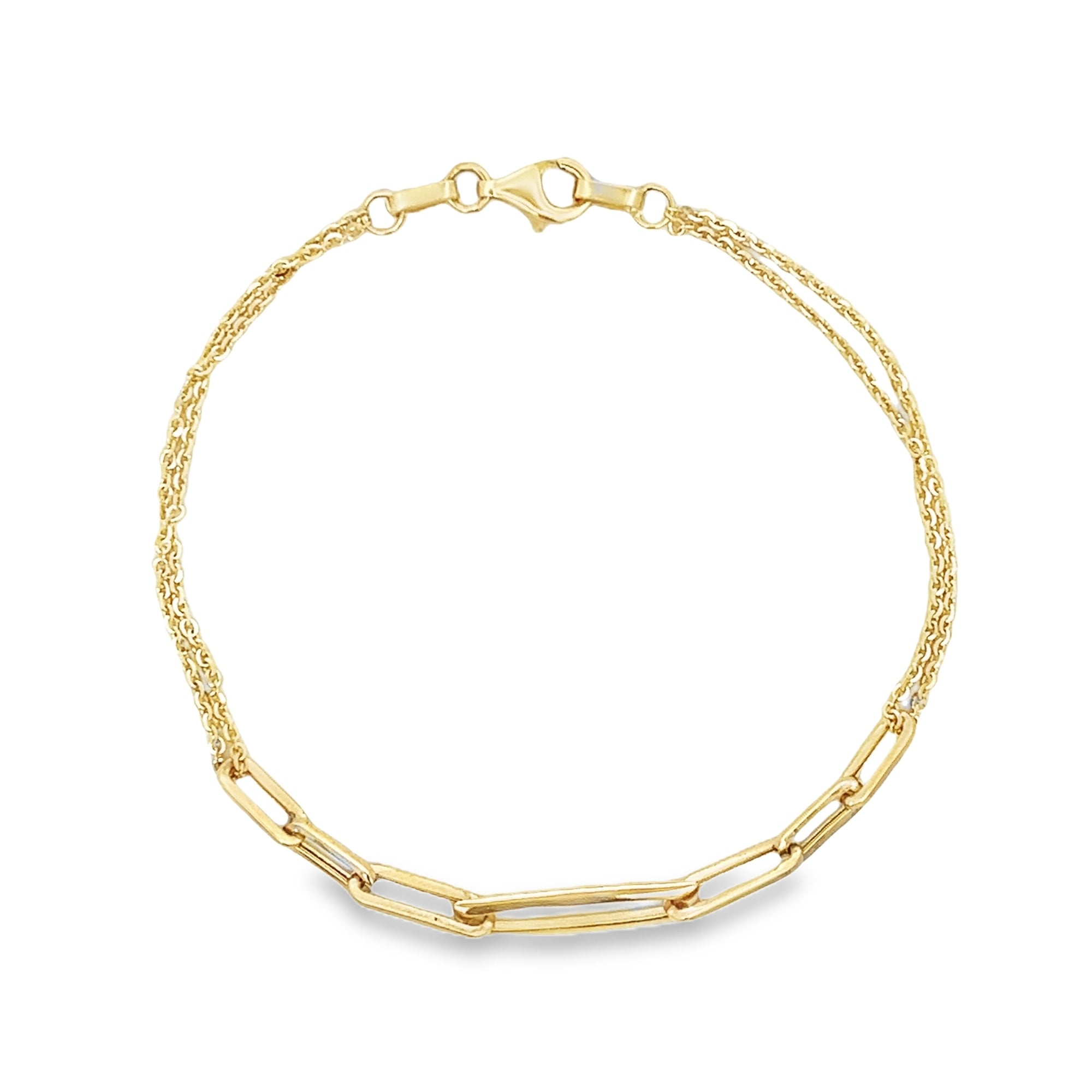 FLAT BAR LINK BRACELET IN 14K YELLOW GOLD