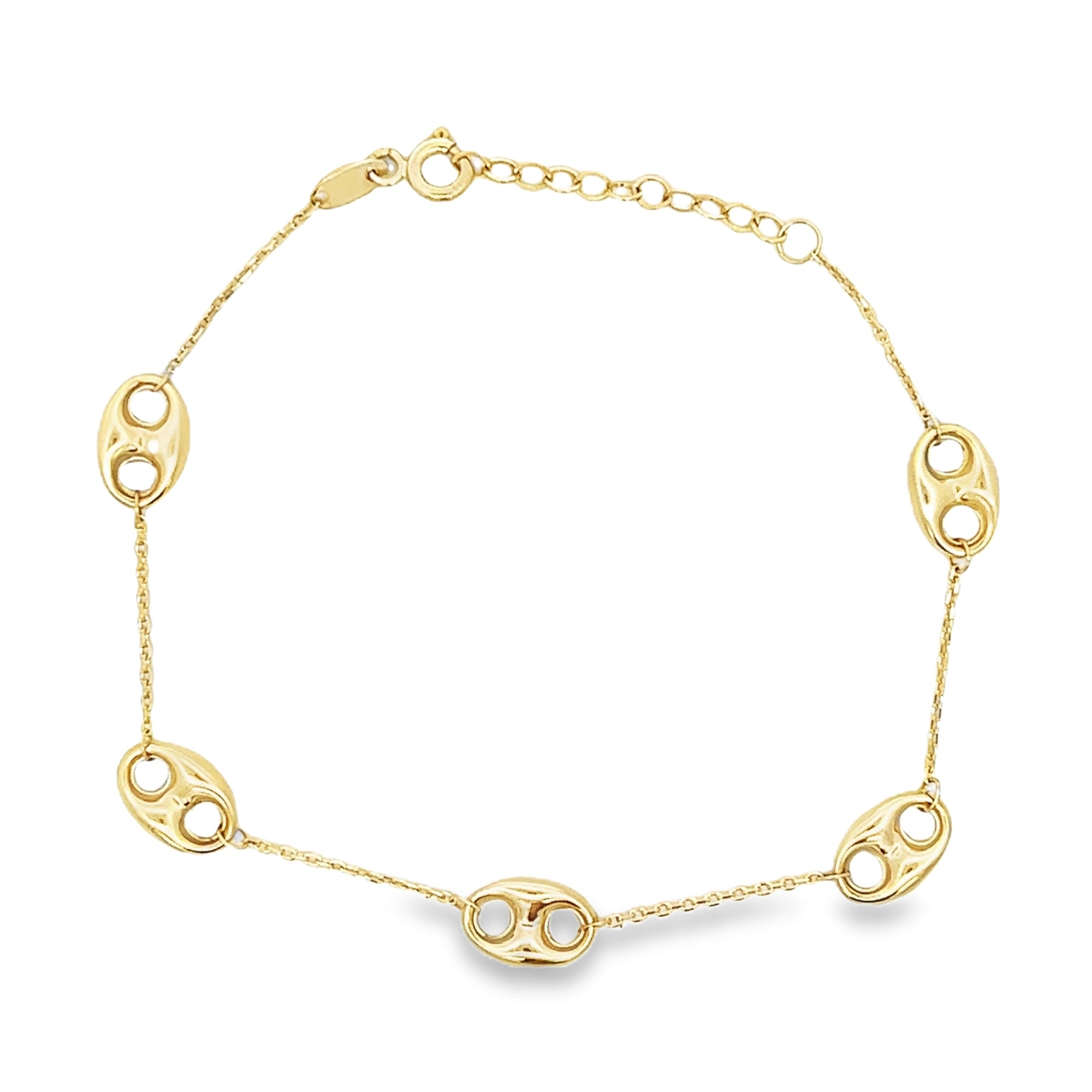 MULTI STATION MARINER BRACELET IN 14K YELLOW GOLD