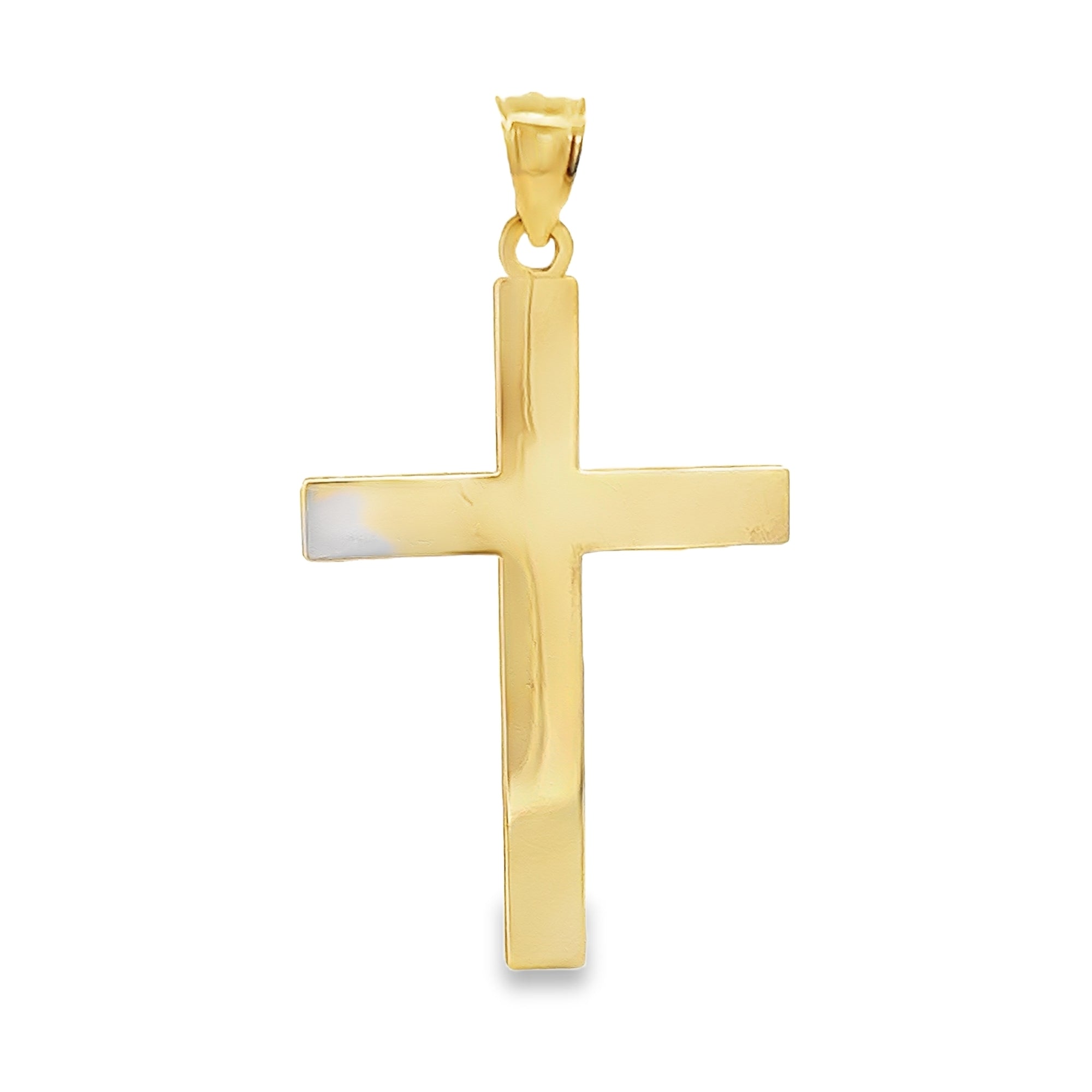 SMOOTH CROSS CHARM IN 14K YELLOW GOLD