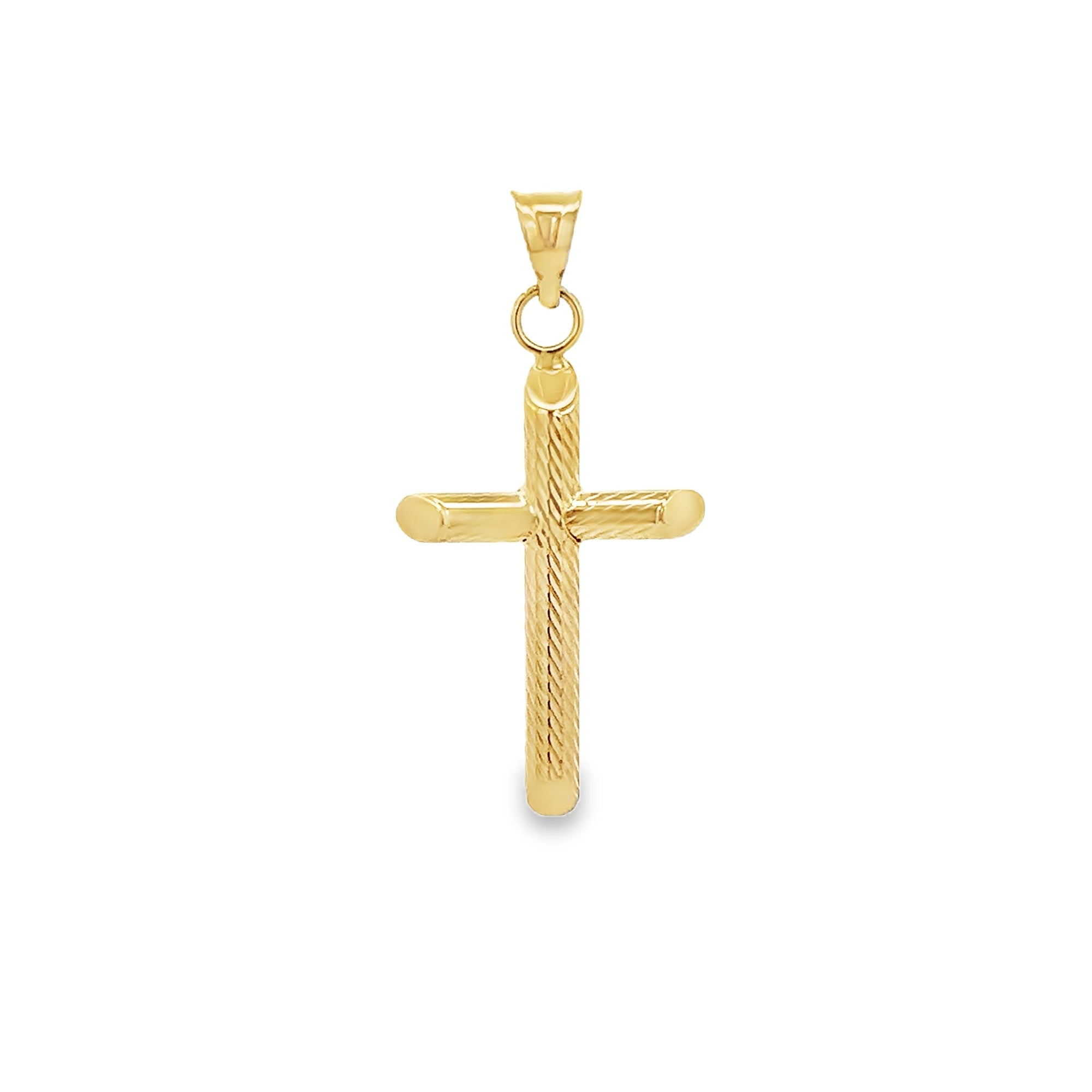 WRAPPED CROSS CHARM IN 14K YELLOW GOLD