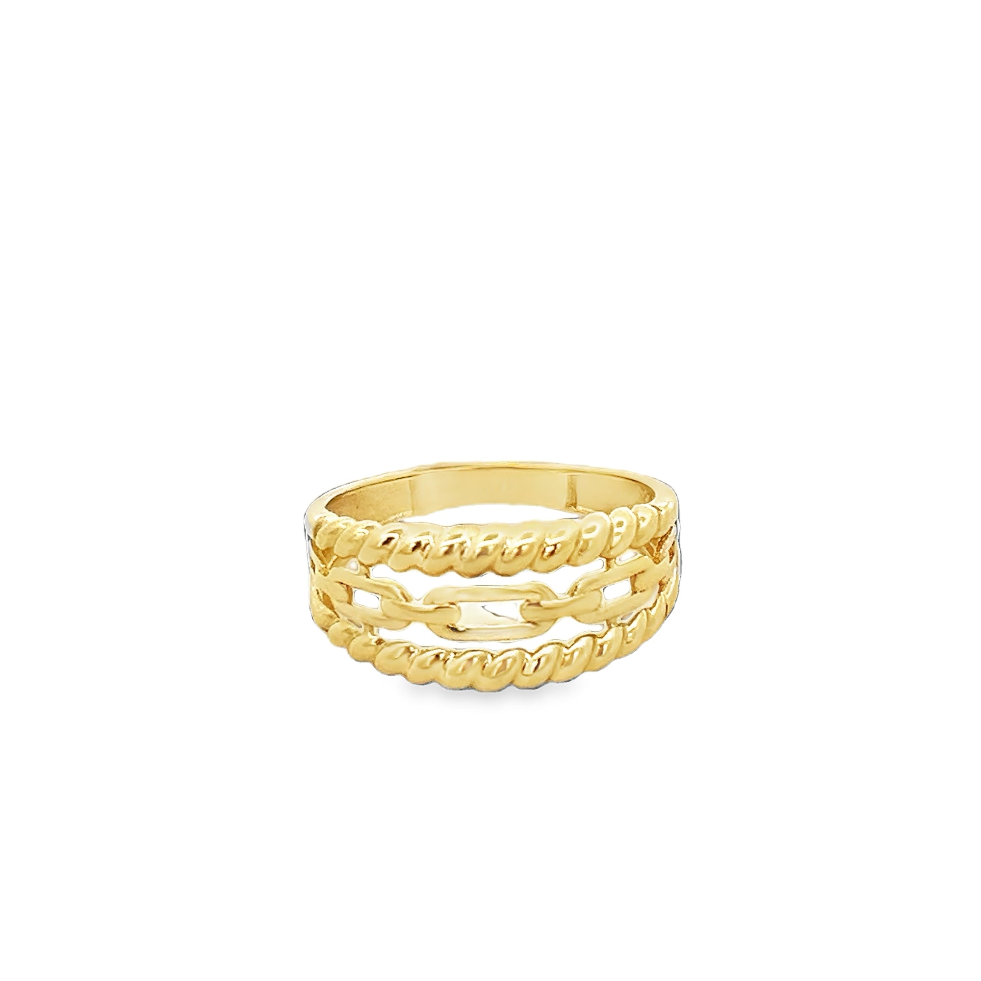 LINK AND GILT RING IN 14K YELLOW GOLD