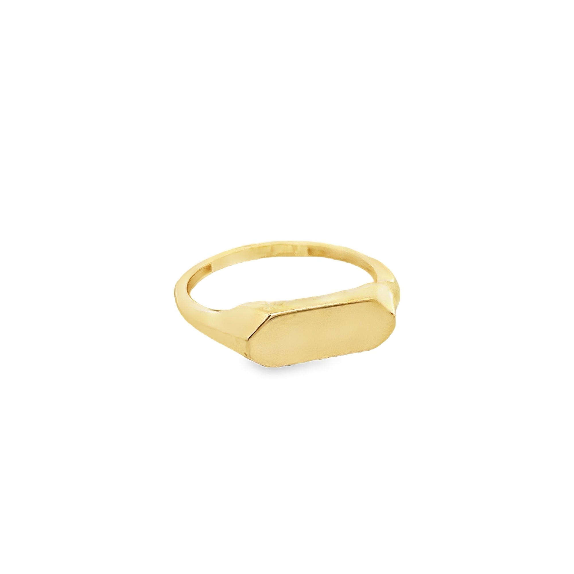 SLIM RECTANGULAR SIGNET RING IN 14K YELLOW GOLD