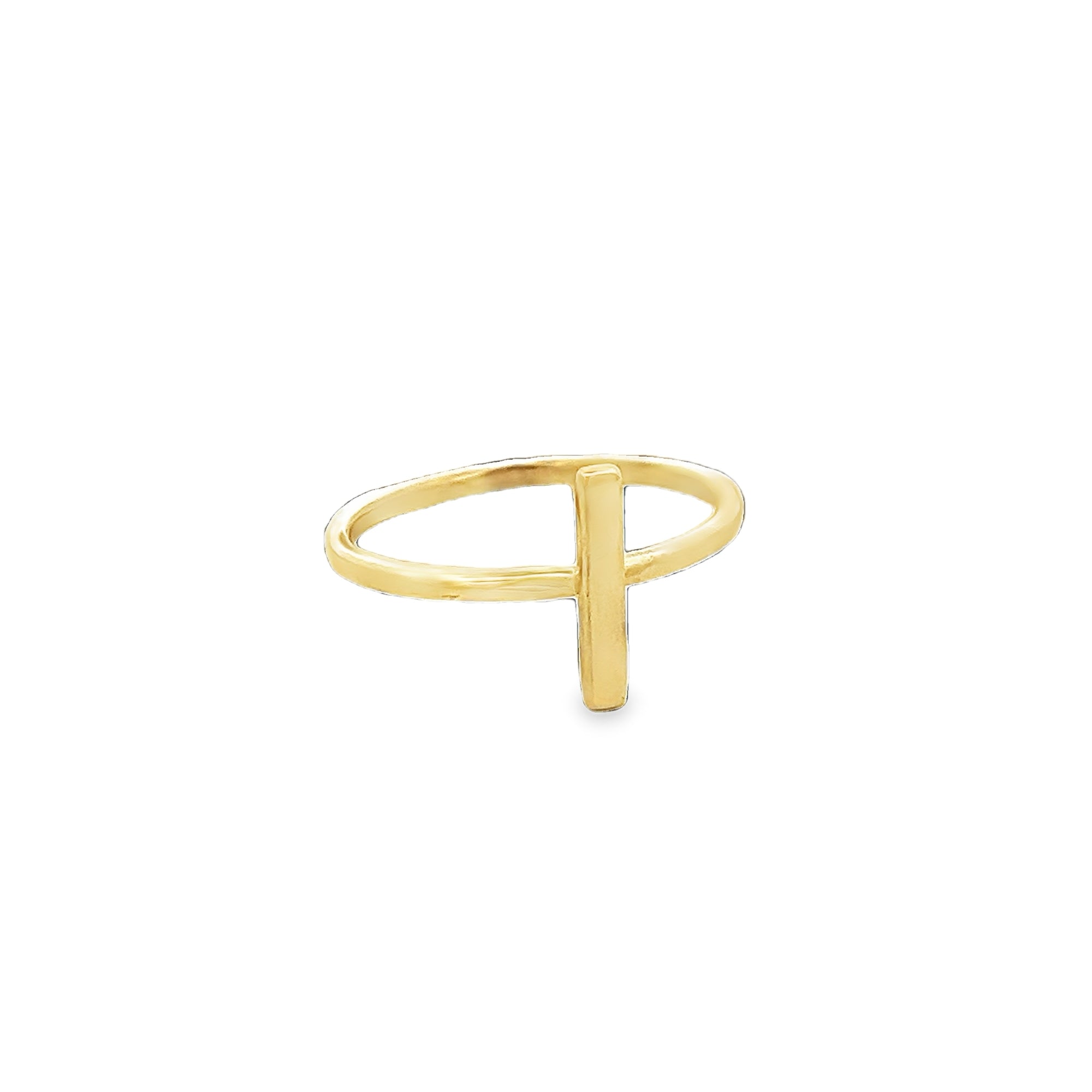 ANILLO DE BARRA VERTICAL EN ORO AMARILLO DE 14K