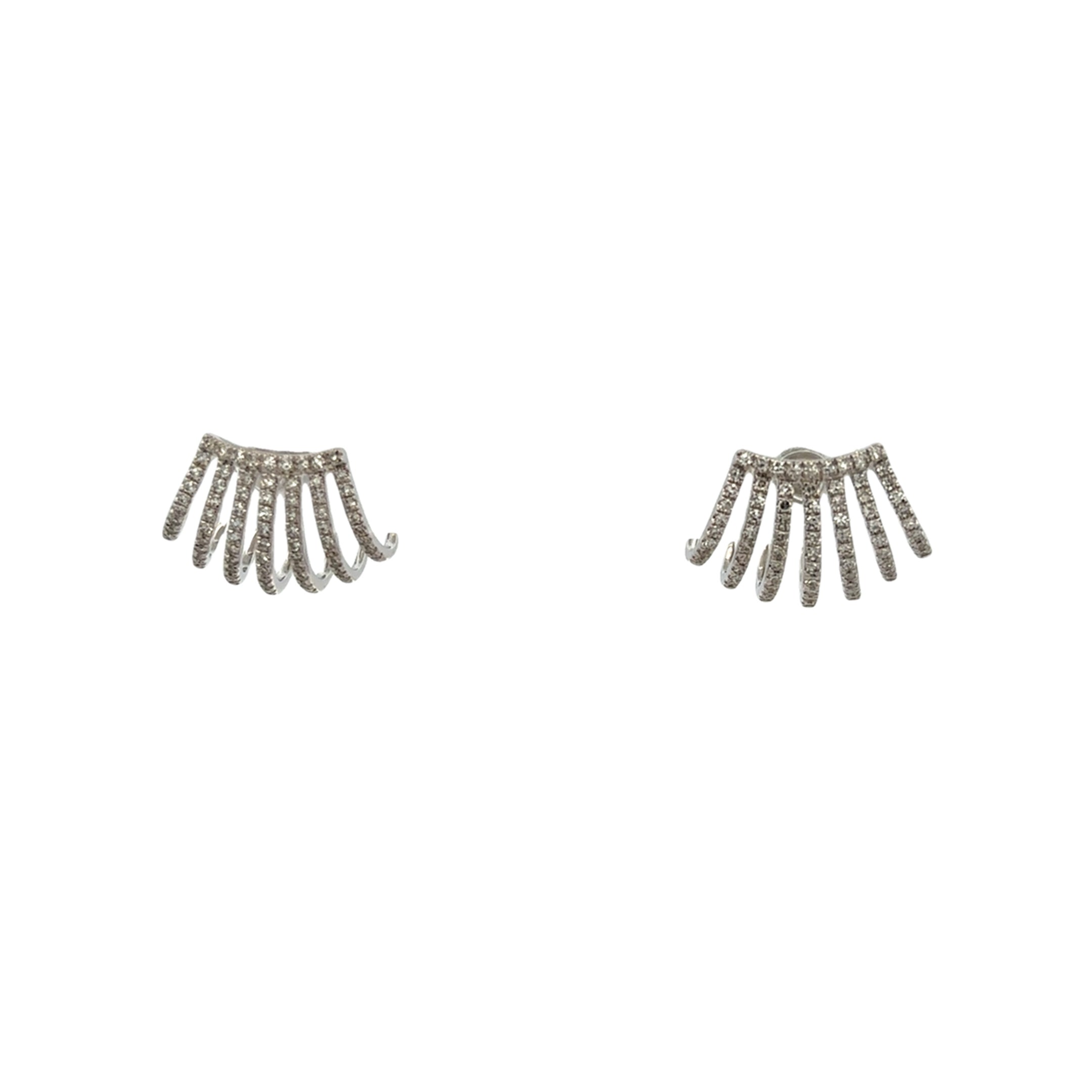 DIAMOND PAVÉ JACKET EARRINGS SET IN 14K WHITE GOLD