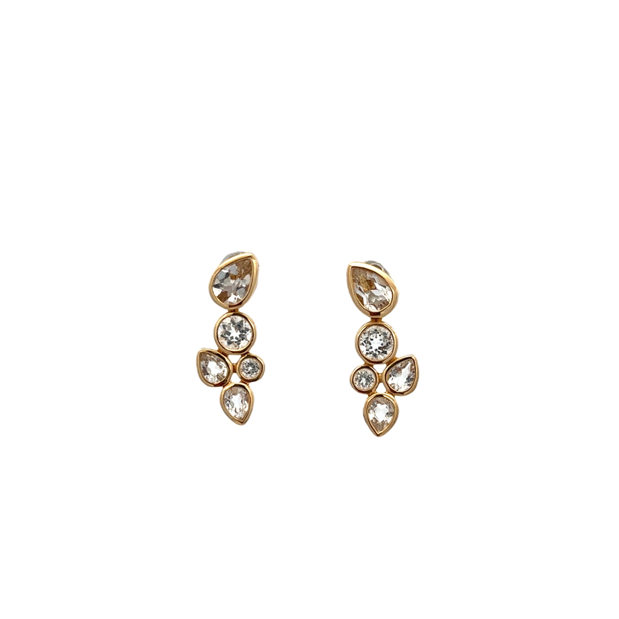 QUARTZ DROP EARRINGS SET IN 14K YELLOW GOLD