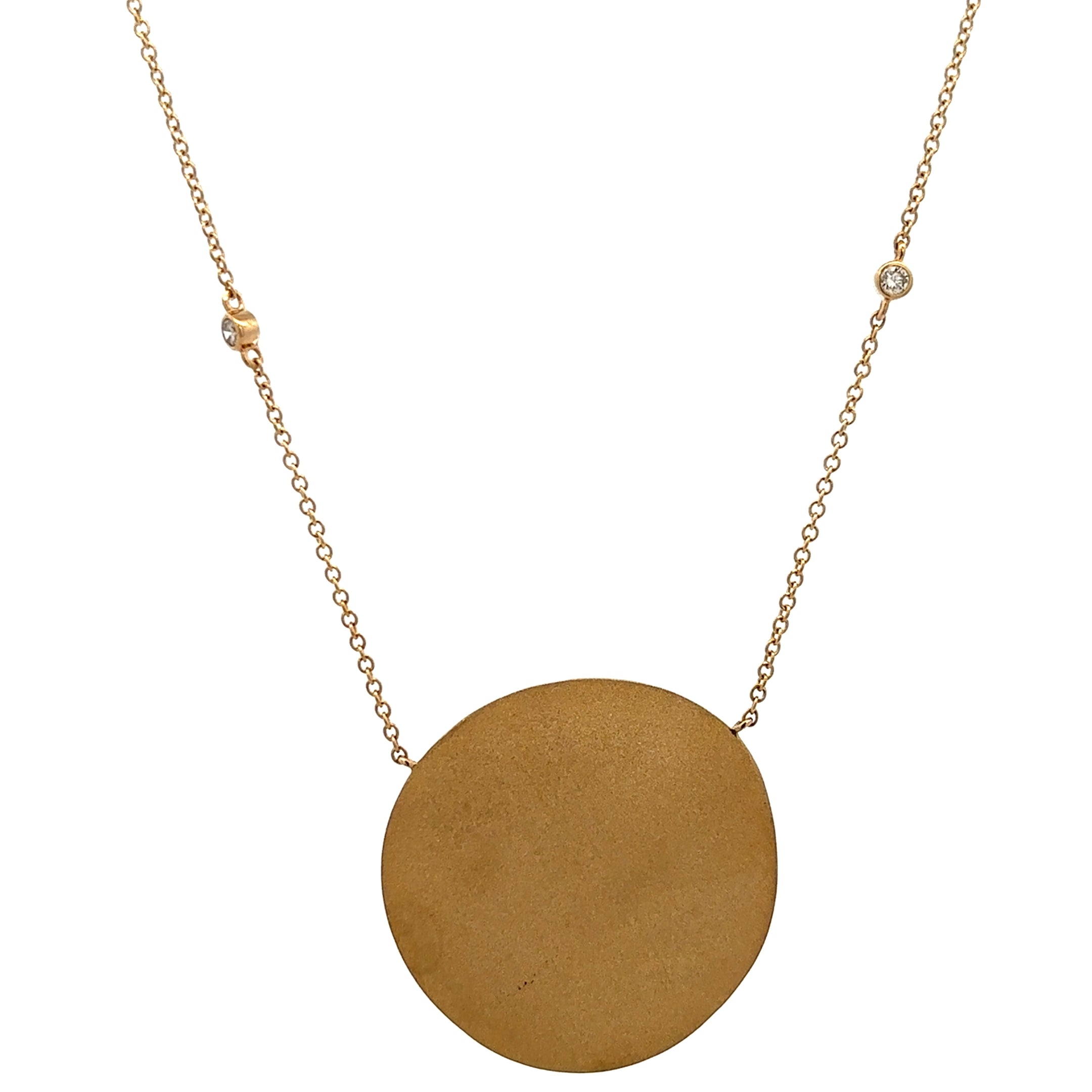 CIRCLE NECKLACE WITH DIAMONDS SET IN 14K YELLOW GOLD