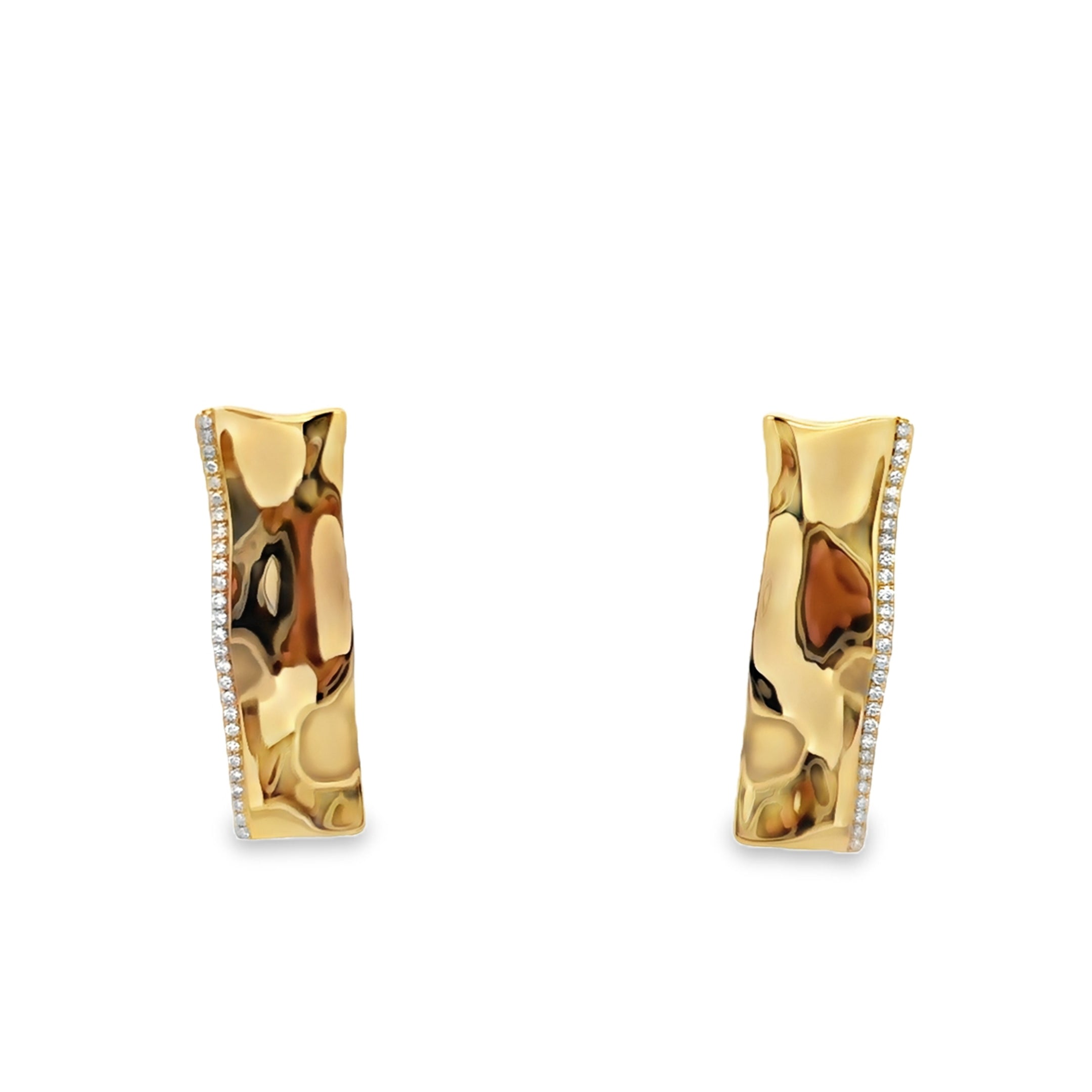 PENDIENTES CON BARRA PAVÉ DE DIAMANTES EN MONTURA EN ORO AMARILLO DE 14 K