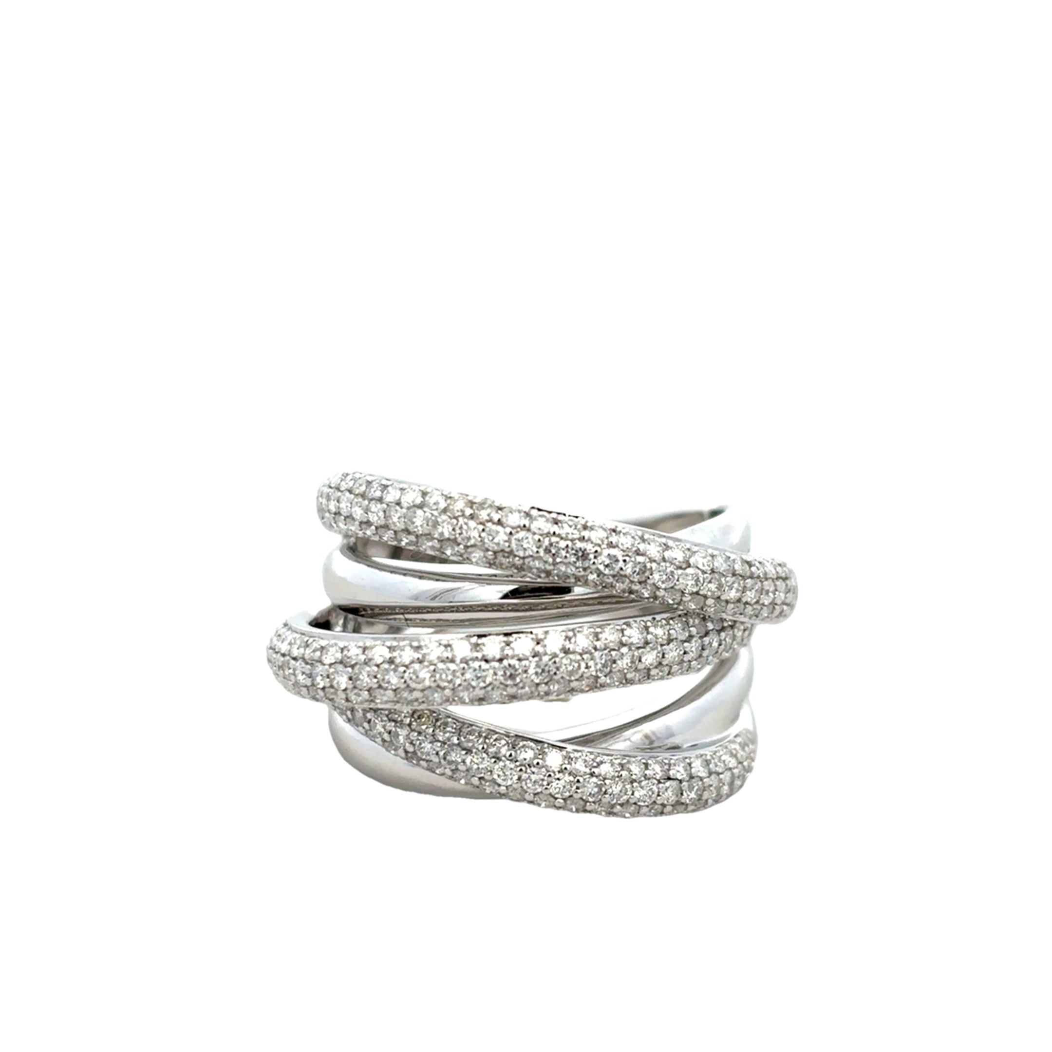 DIAMOND PAVÉ RING SET IN 14K WHITE GOLD