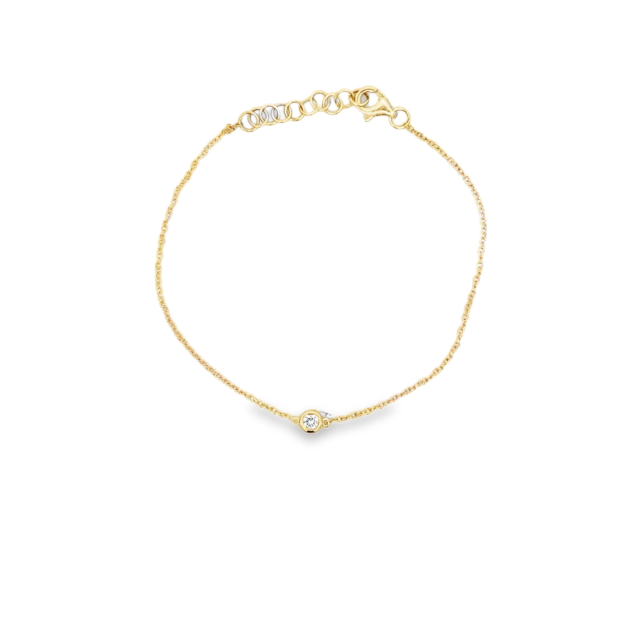 DIAMOND BEZEL BRACELET SET IN 14K YELLOW GOLD