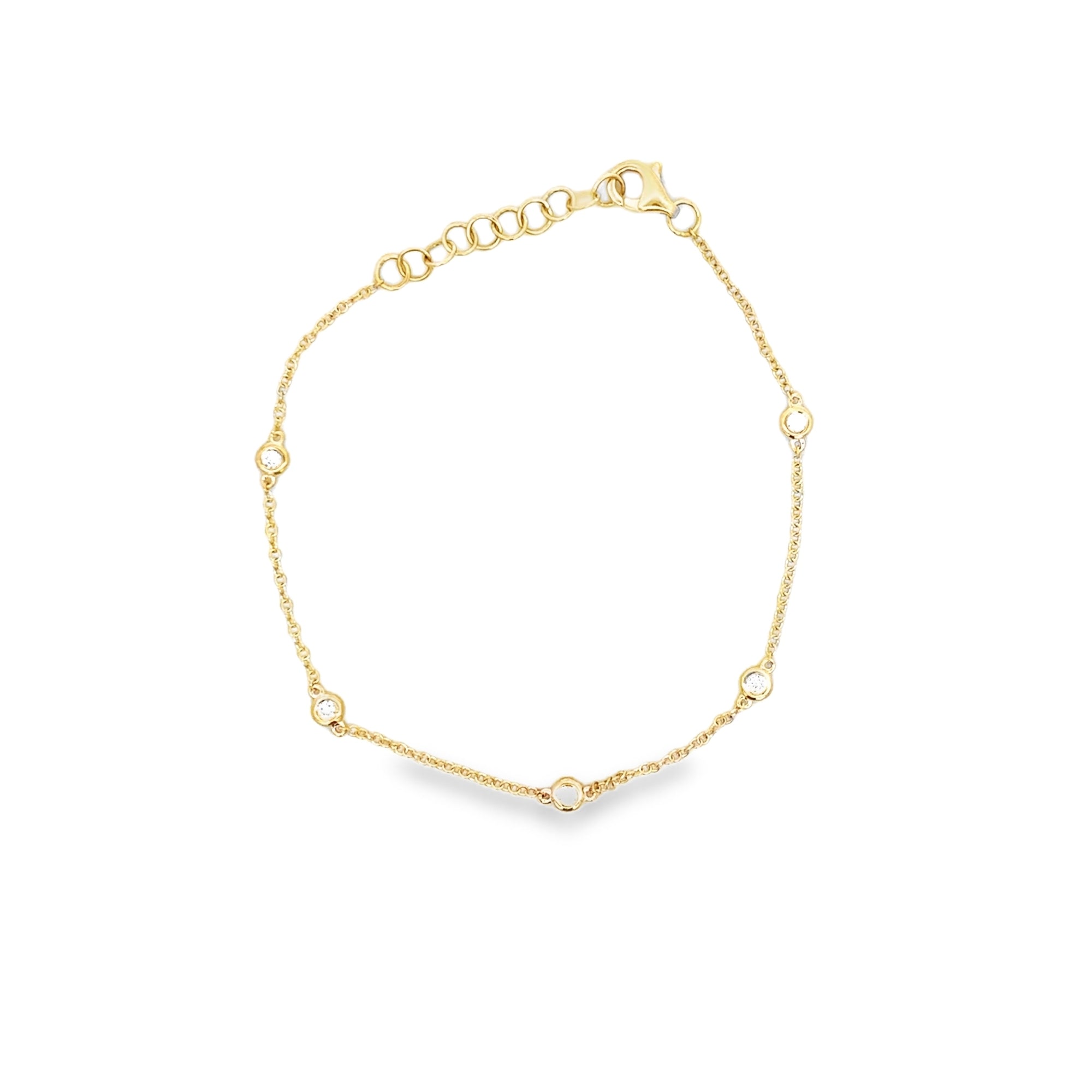 DIAMOND BEZEL BRACELET SET IN 14K YELLOW GOLD