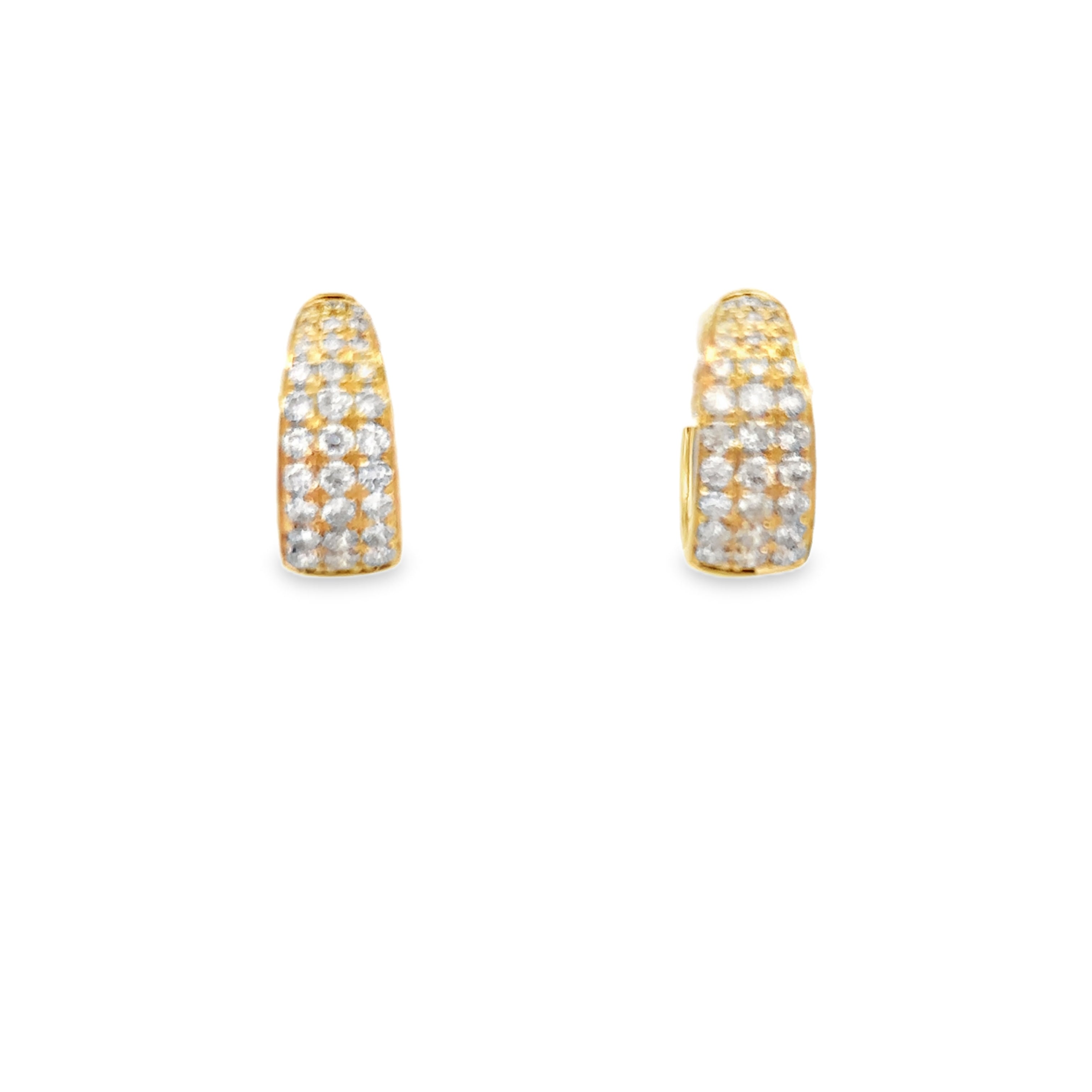 DIAMOND PAVÉ HUGGIE EARRINGS SET IN 14K YELLOW GOLD