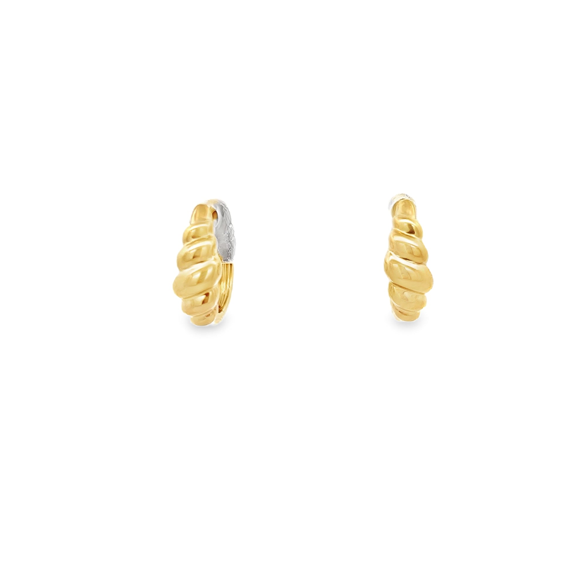 MINI CROISSANT HUGGIES IN 14K YELLOW GOLD