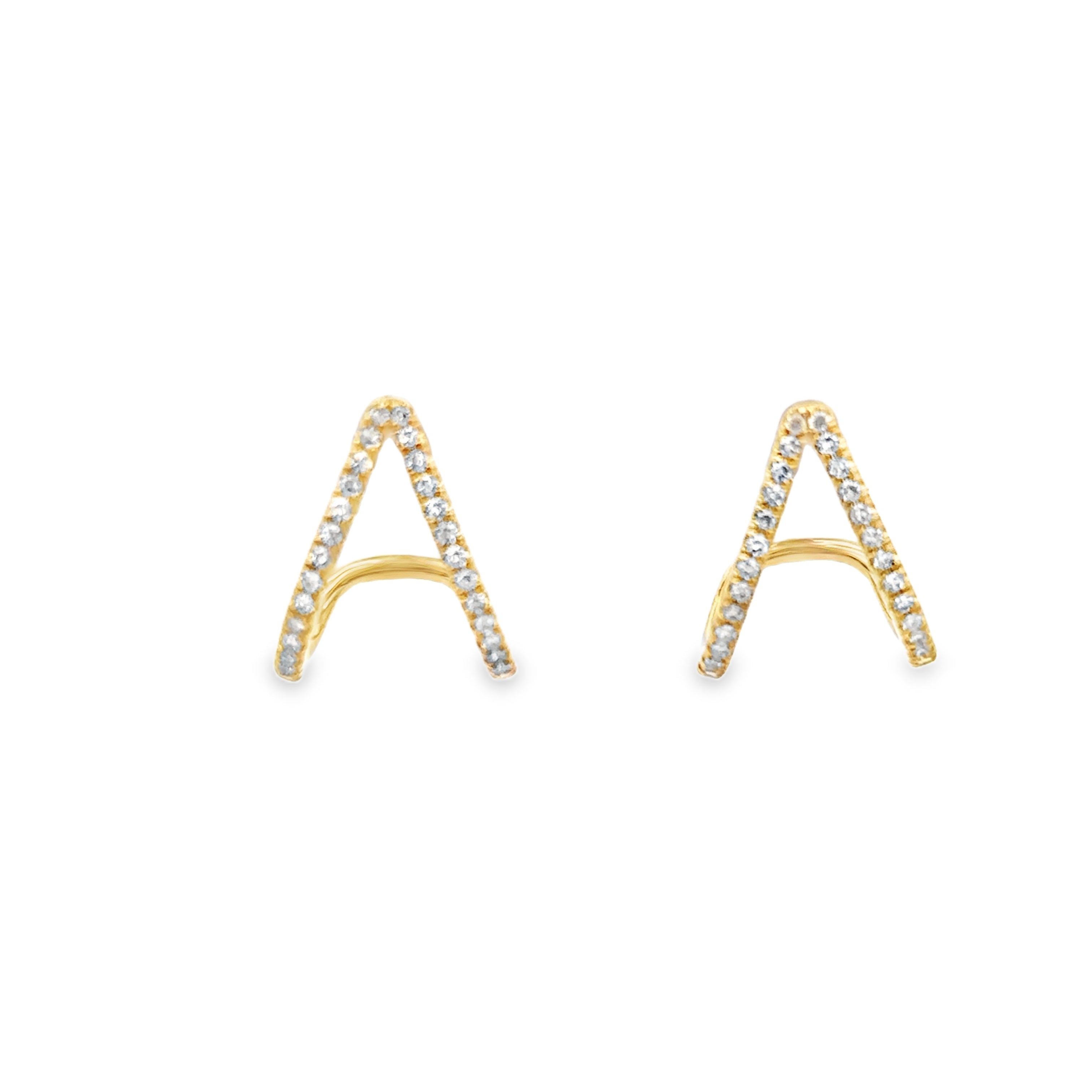 DIAMOND PAVÉ JACKET EARRINGS SET IN 14K YELLOW GOLD