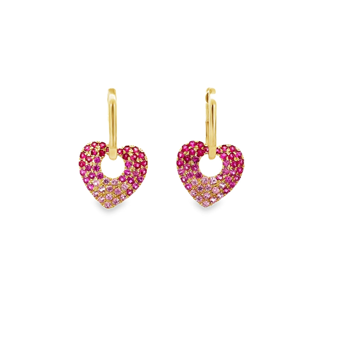 PINK SAPPHIRE PAVÉ HEART SET IN 14K YELLOW GOLD